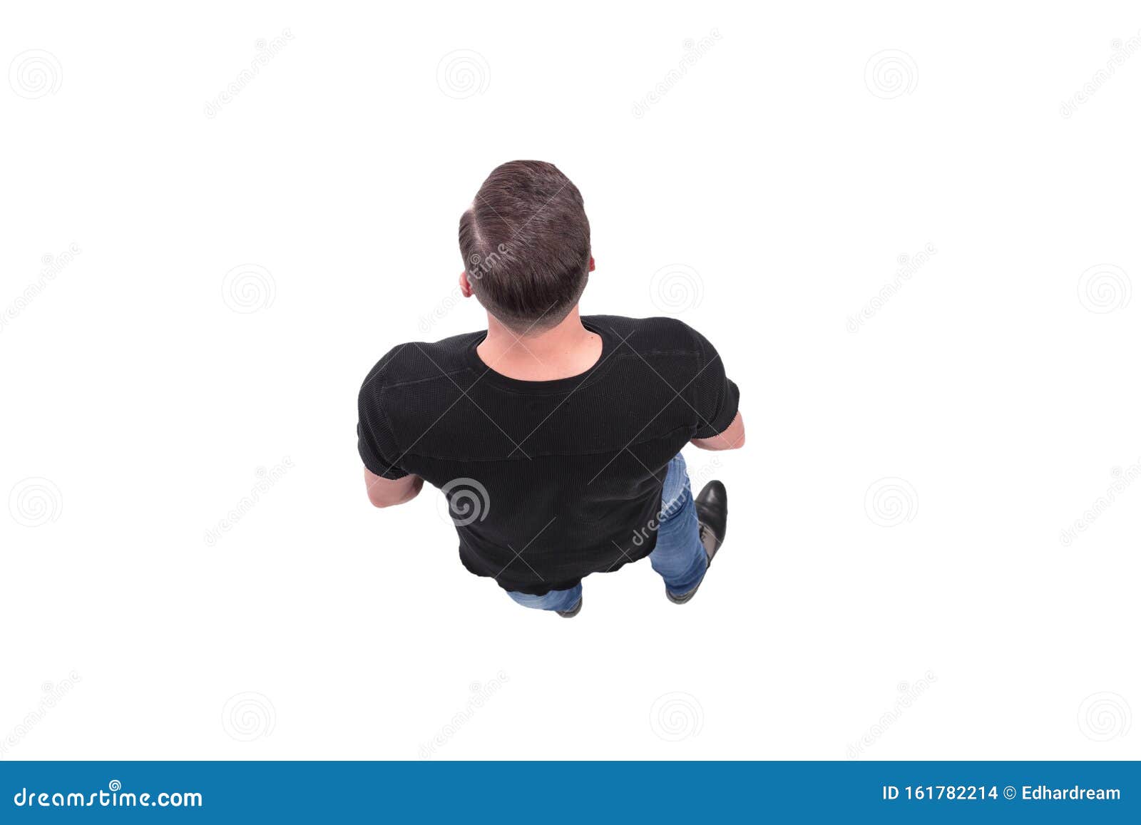 Top View. Confident Young Man Stock Photo - Image of blank, advertising