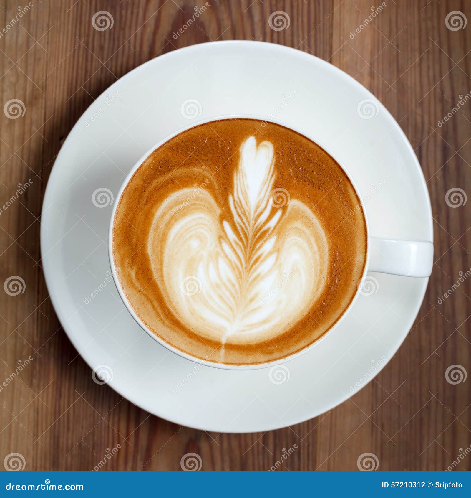Top View Cup of Coffee Latte Stock Photo - Image of drink, cocoa: 57210312