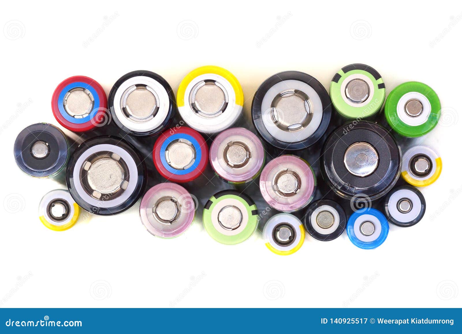 Different Sizes of Lithium Ion Batteries Stock Image Image of