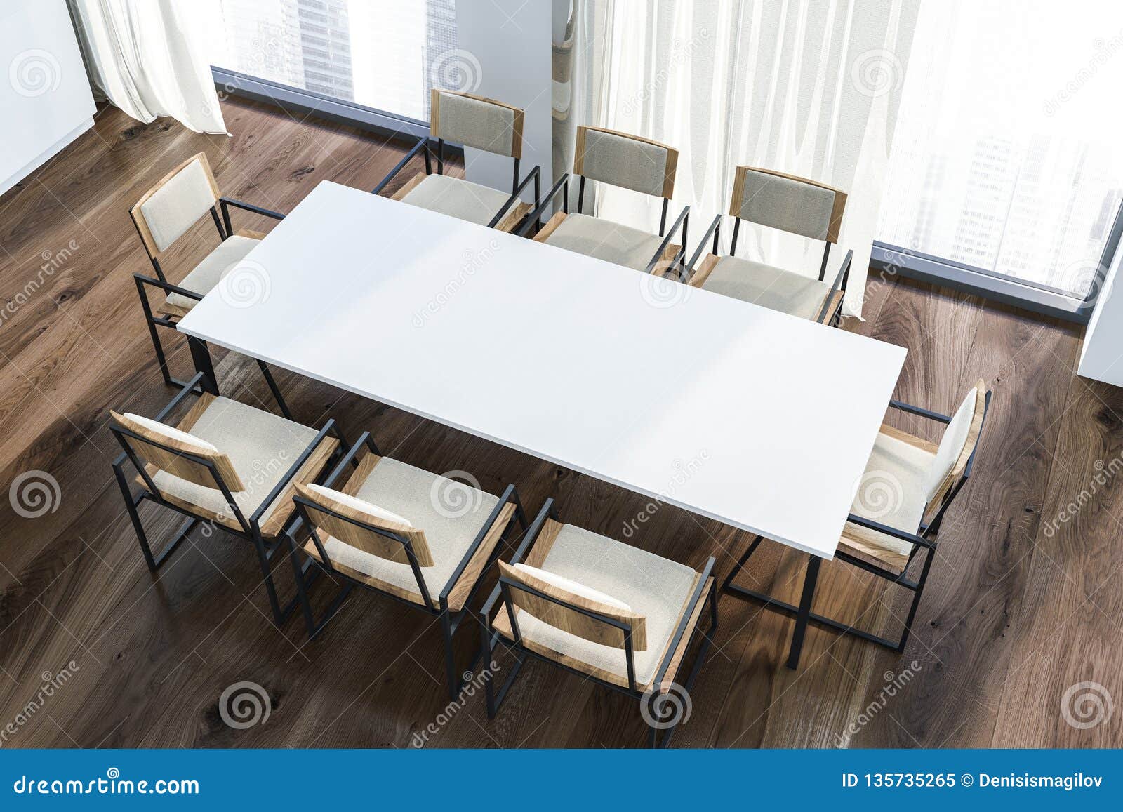 Top View Of Dining Room Table Stock Illustration Illustration Of