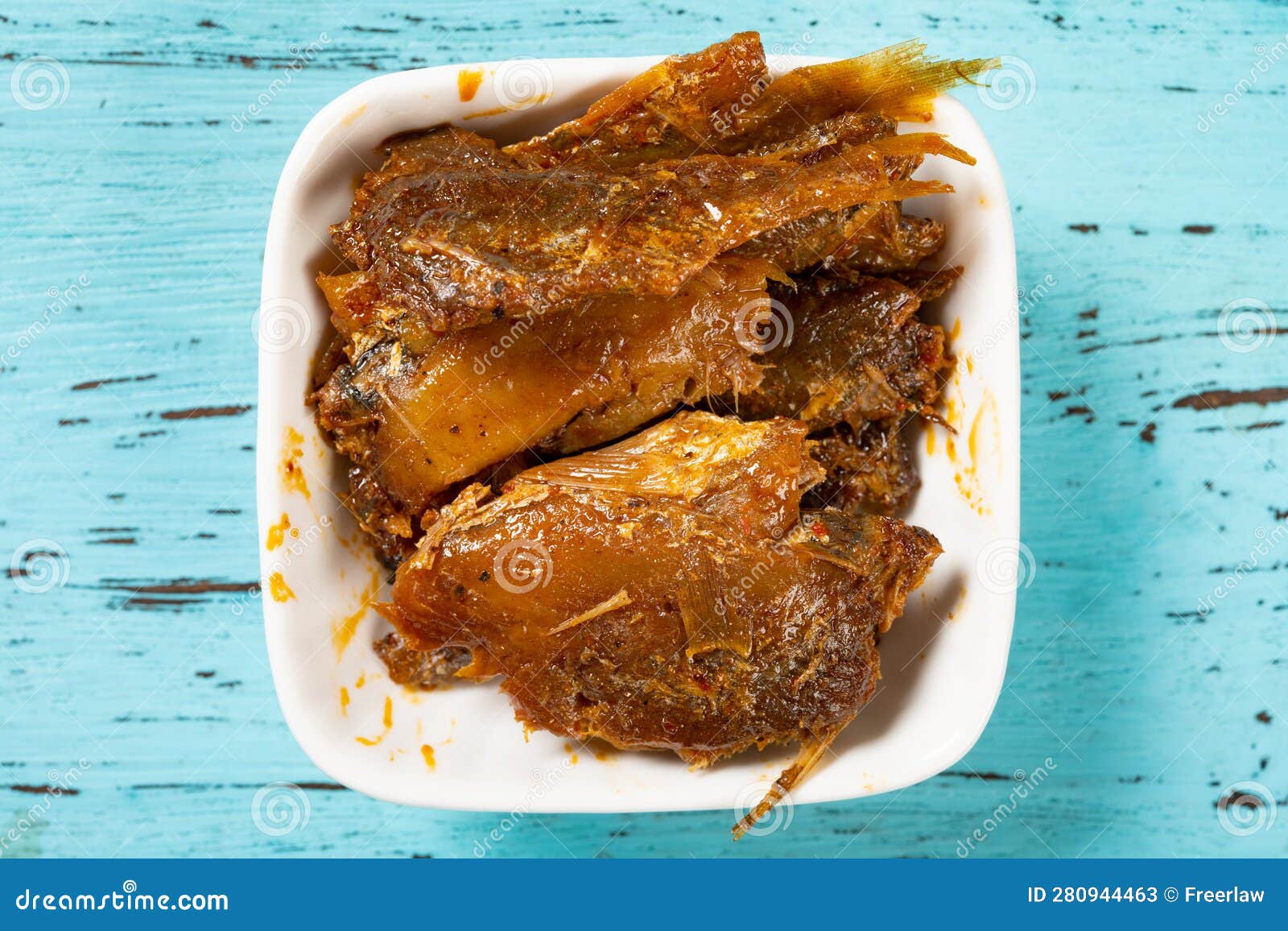Dish of dried fish snack stock image. Image of salty 280944463