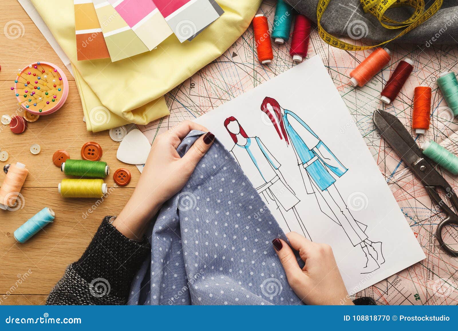 Hand drawn fashion illustration - Background - Fashion designer