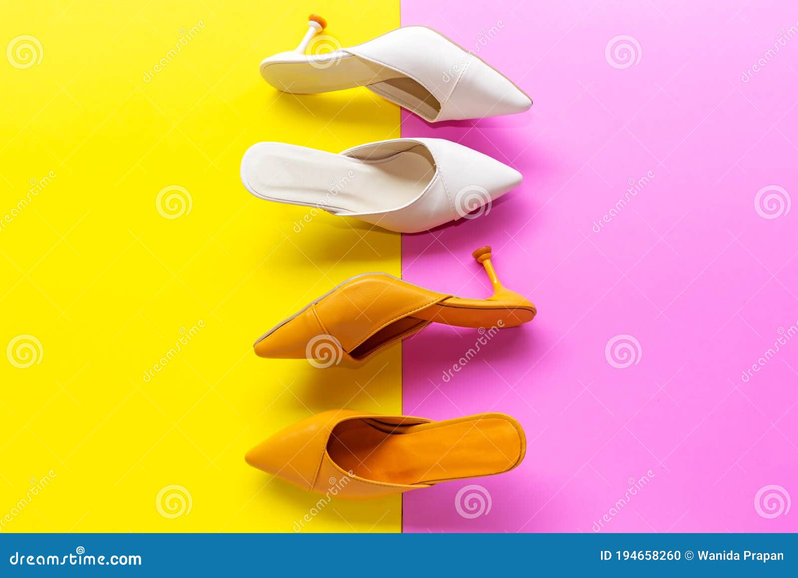 Top View. Fashion Shoe Woman Accessories Set Stock Photo - Image of ...