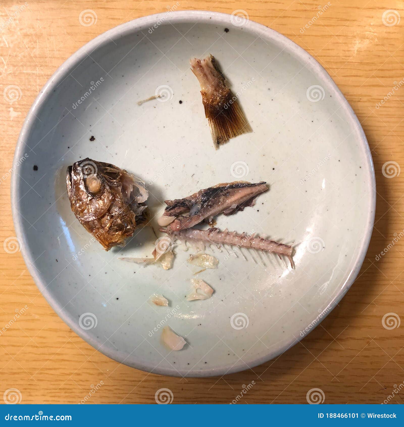 Fish Bones Plate Top View Stock Photos Free & RoyaltyFree Stock