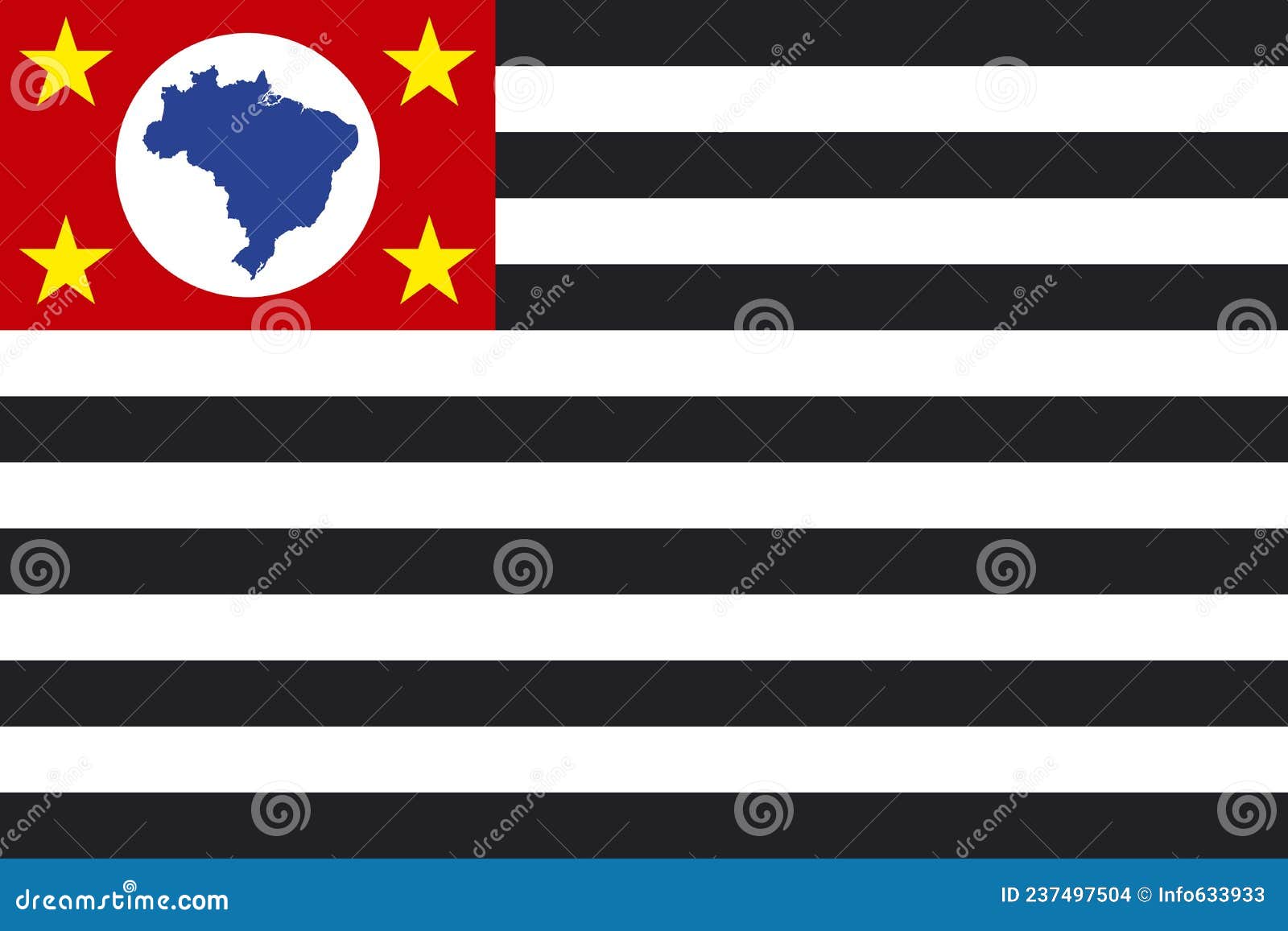 top view of flag estado de sao paulo, brazil. brazilian travel and patriot concept. no flagpole. plane , layout. flag