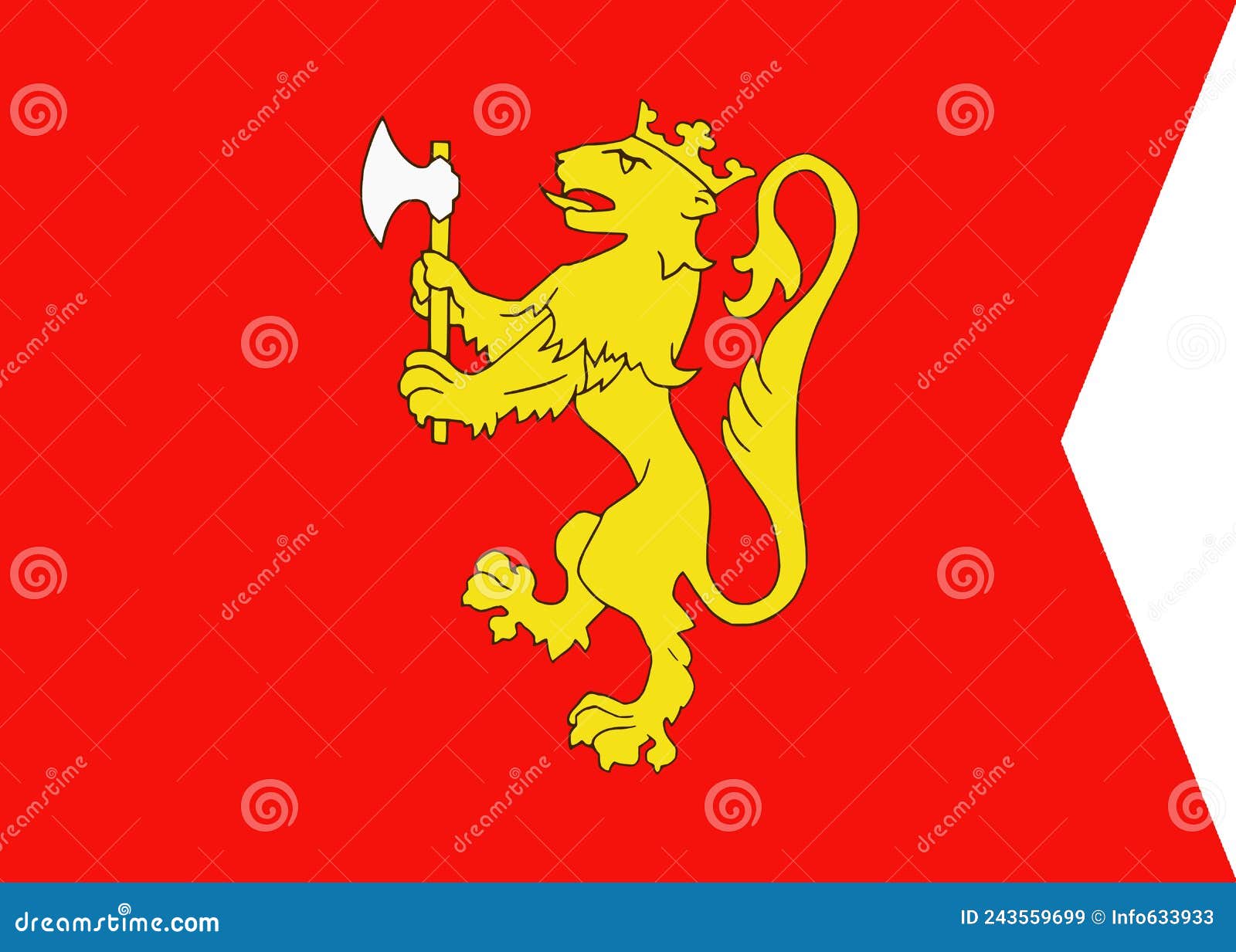 top view of flag kron prins, norway. norwegian patriot and travel concept. no flagpole. plane , layout. flag background