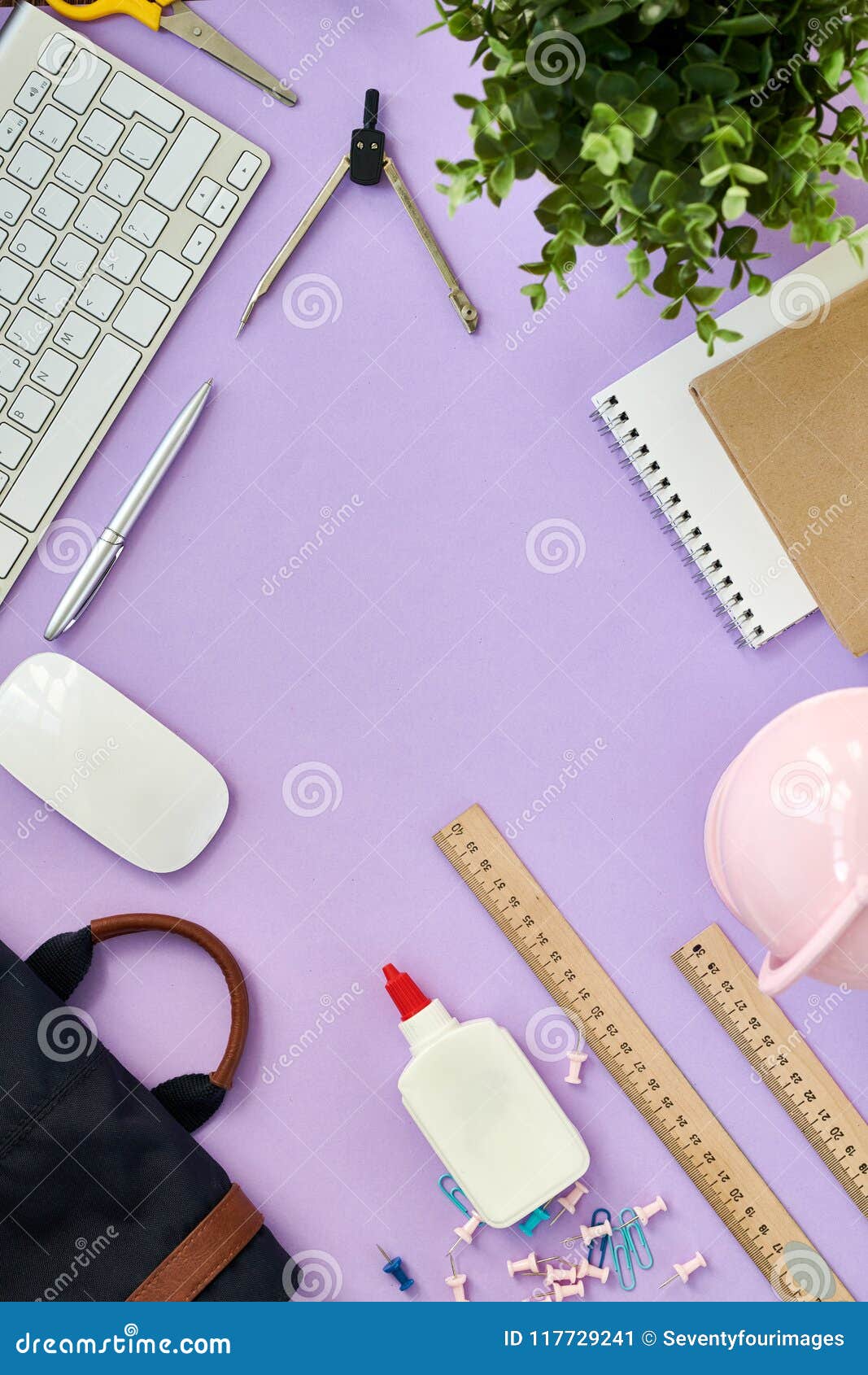 Girly Office Flatlay stock image. Image of student, college - 117729241