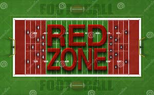 Top View Of Football Field Showing Red Zones 3D Illustration Stock Top View Of Football Field Showing Red Zones 3D Illustration Stock