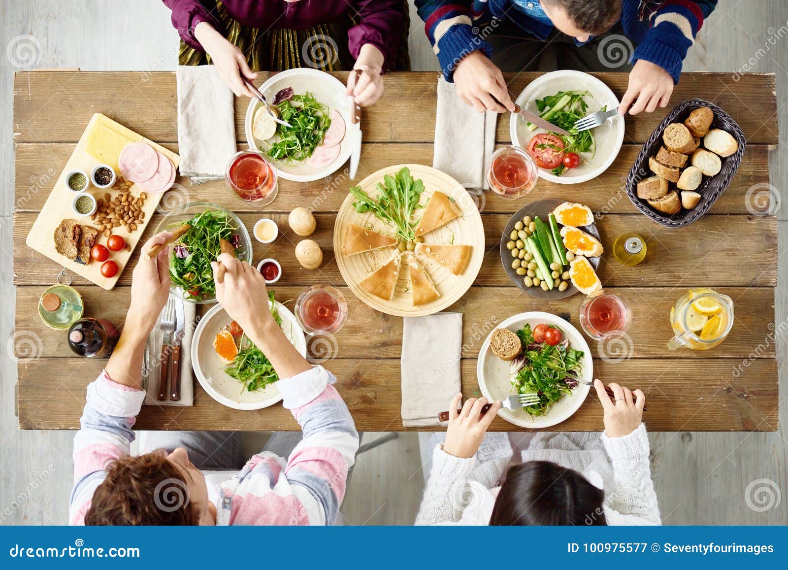 Family Gathering at Dinner Table Stock Image - Image of healthy