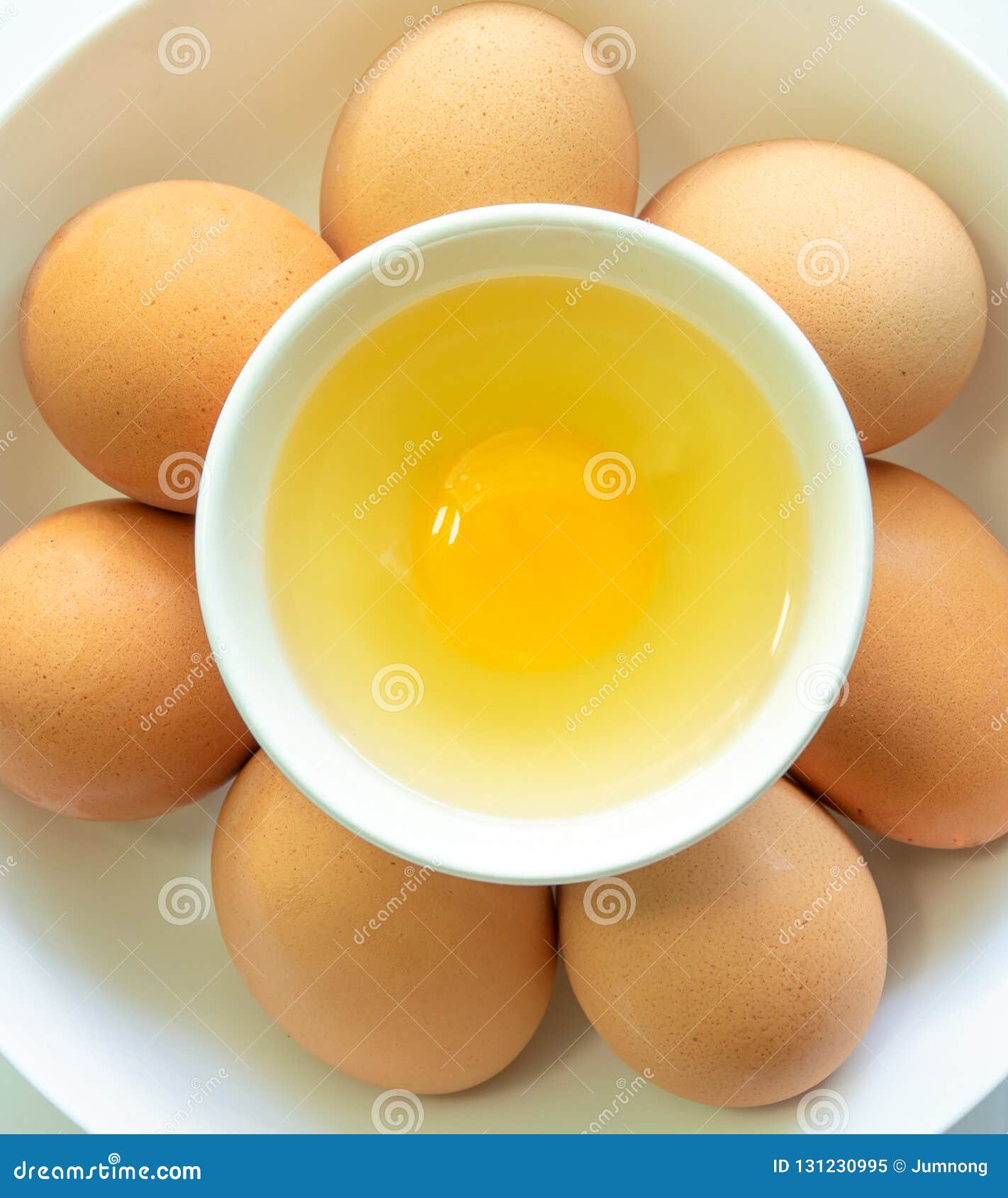 Top View of Fresh Eggs in Bowl Stock Image Image of food, background