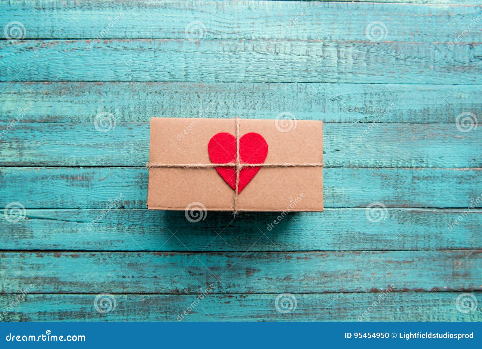 Top View of Gift Box with Red Heart on the Top Stock Photo Image of relationship, decor 95454950