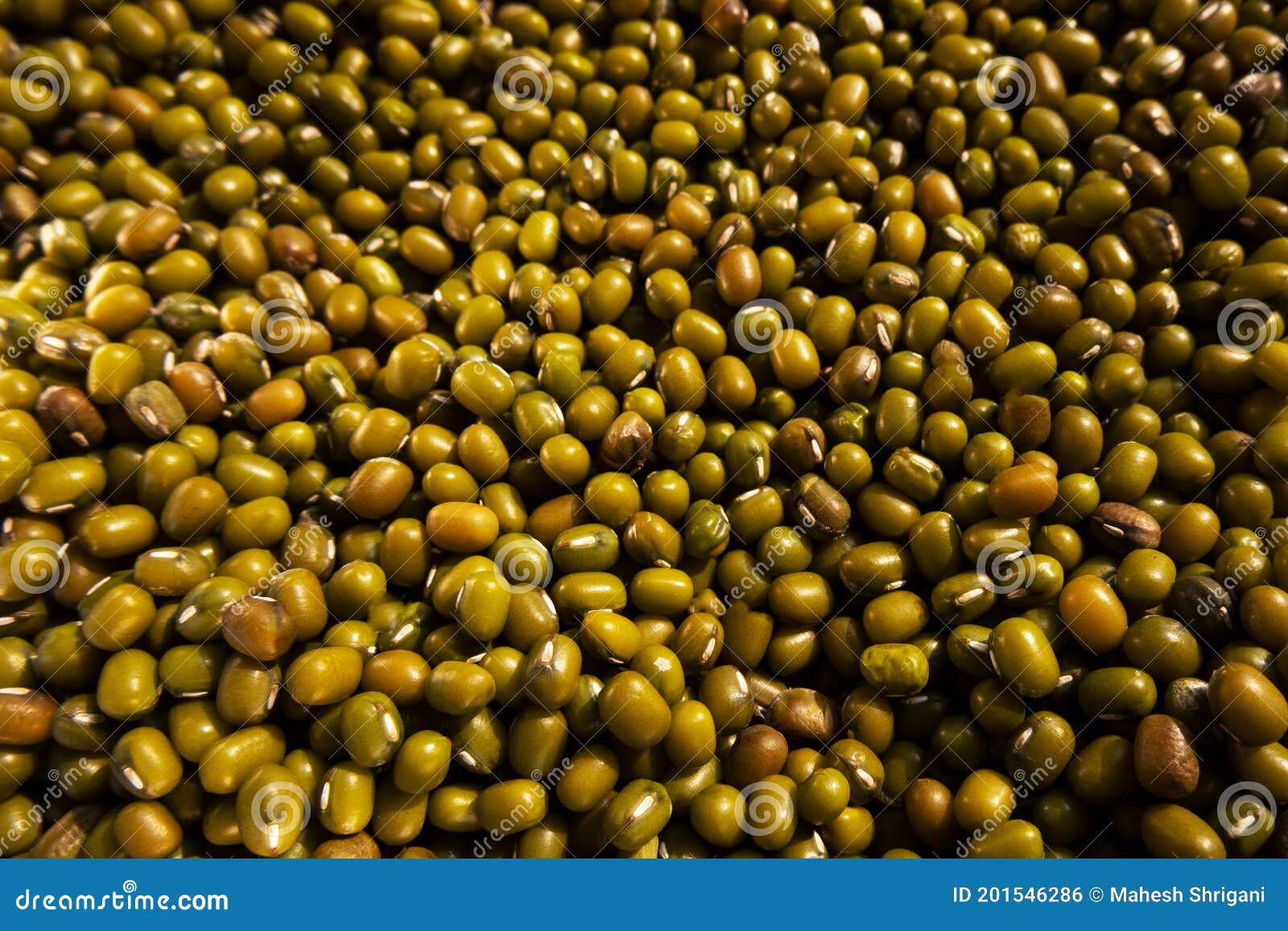 Top View of Green Gram Hesaru Bele Collection Isolated Stock Photo