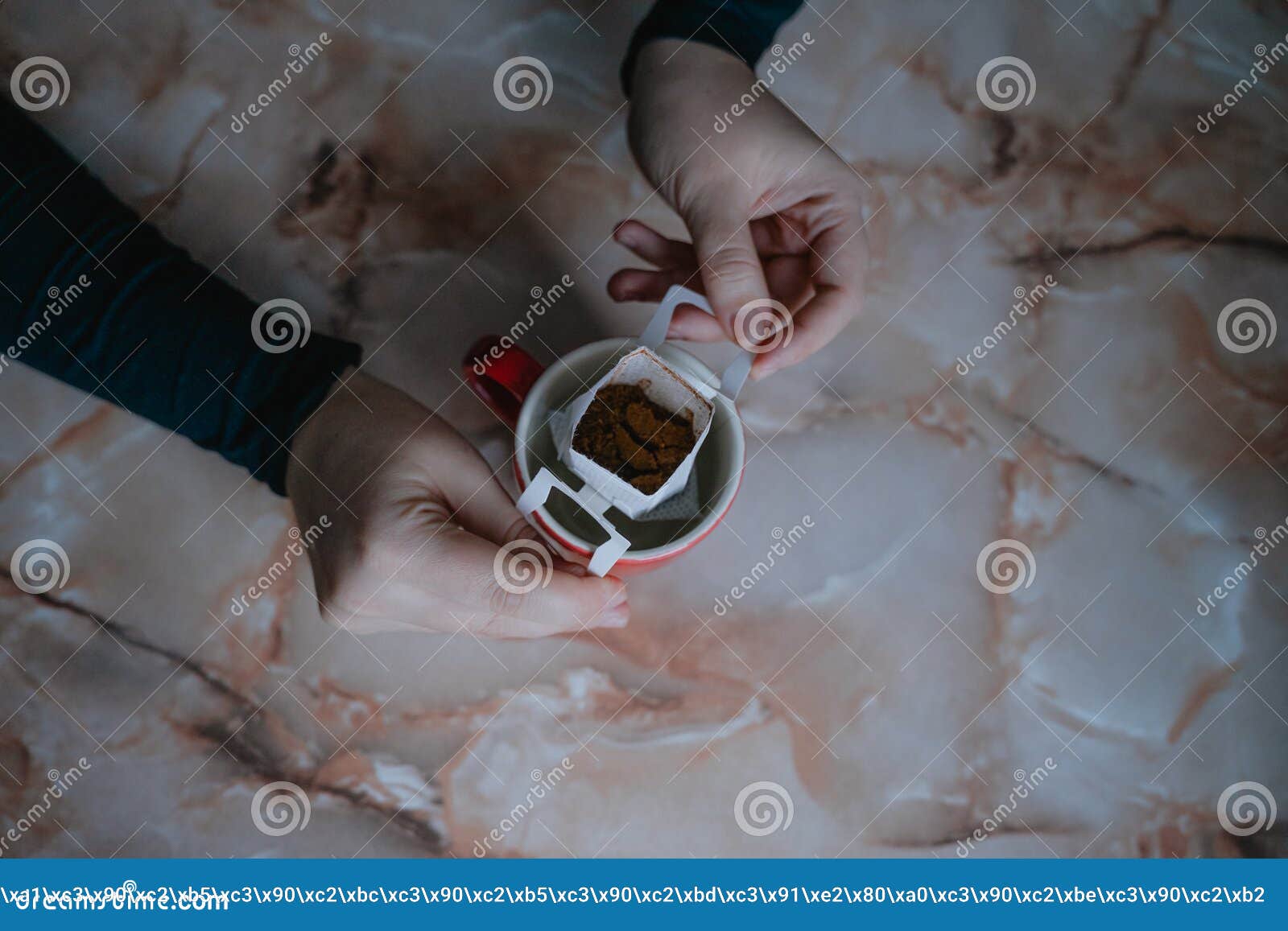 Top View of Ground Coffee in a Filter Bag Stock Photo Image of convenient, coffee 240197324
