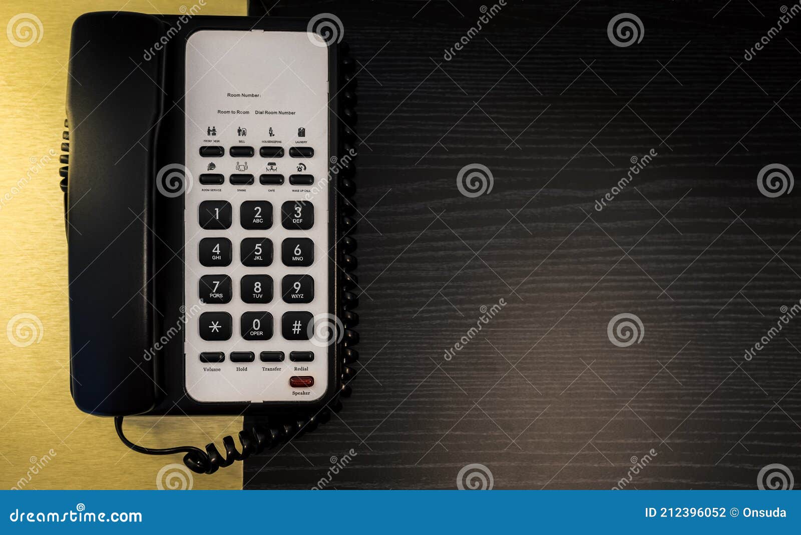 Top View Hotel Telephone for Service Communication Stock Photo Image