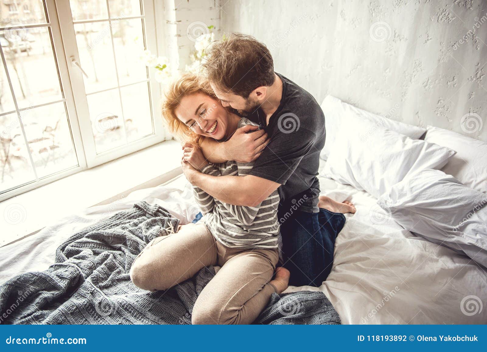 Man is Hugging Tightly Beloved Woman Stock Photo - Image of ...
