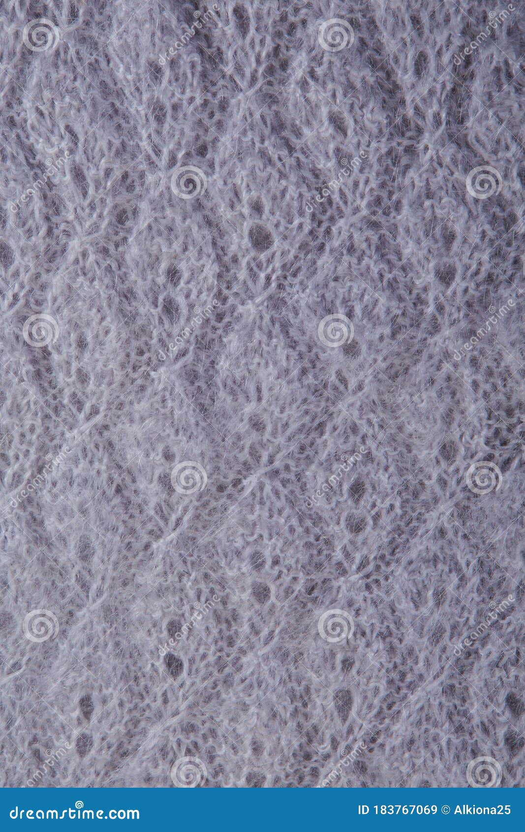 Top View Macro Handmade Openwork Binding Gray, Knitted, Woolen
