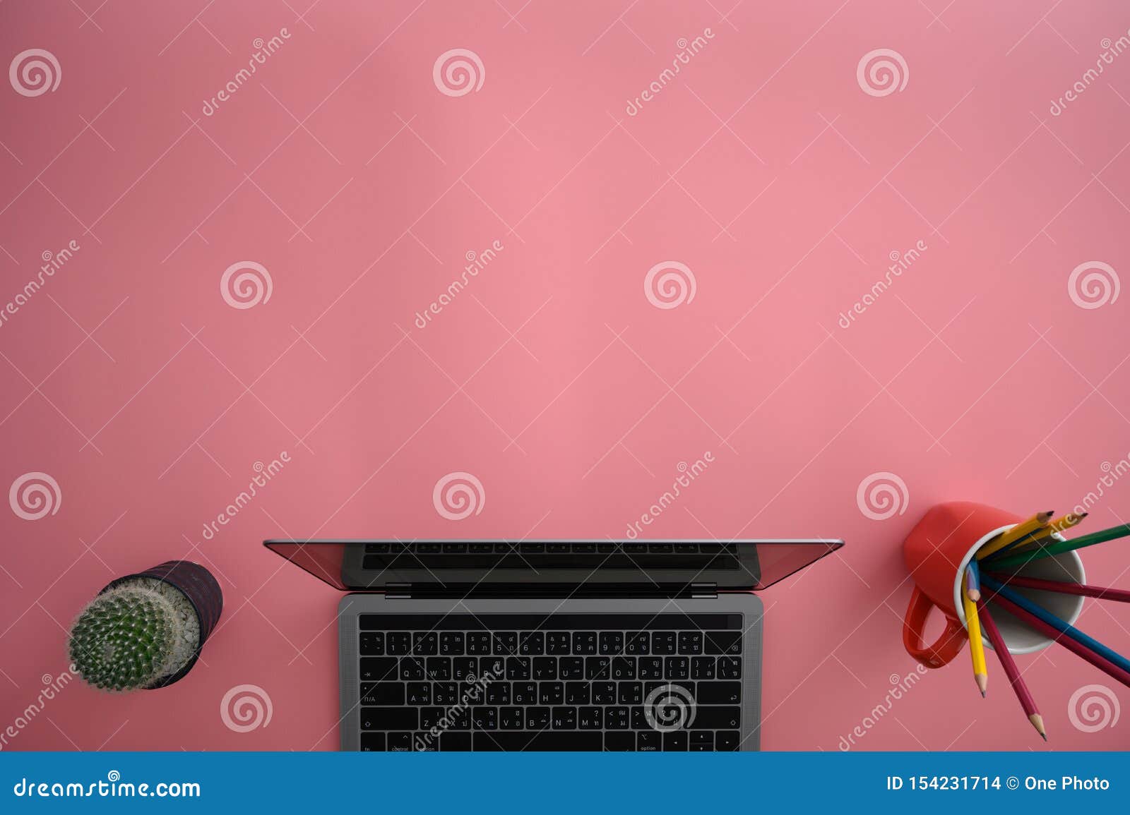 Top View Of Man With Laptop Busy Worker Close Up Of Creative
