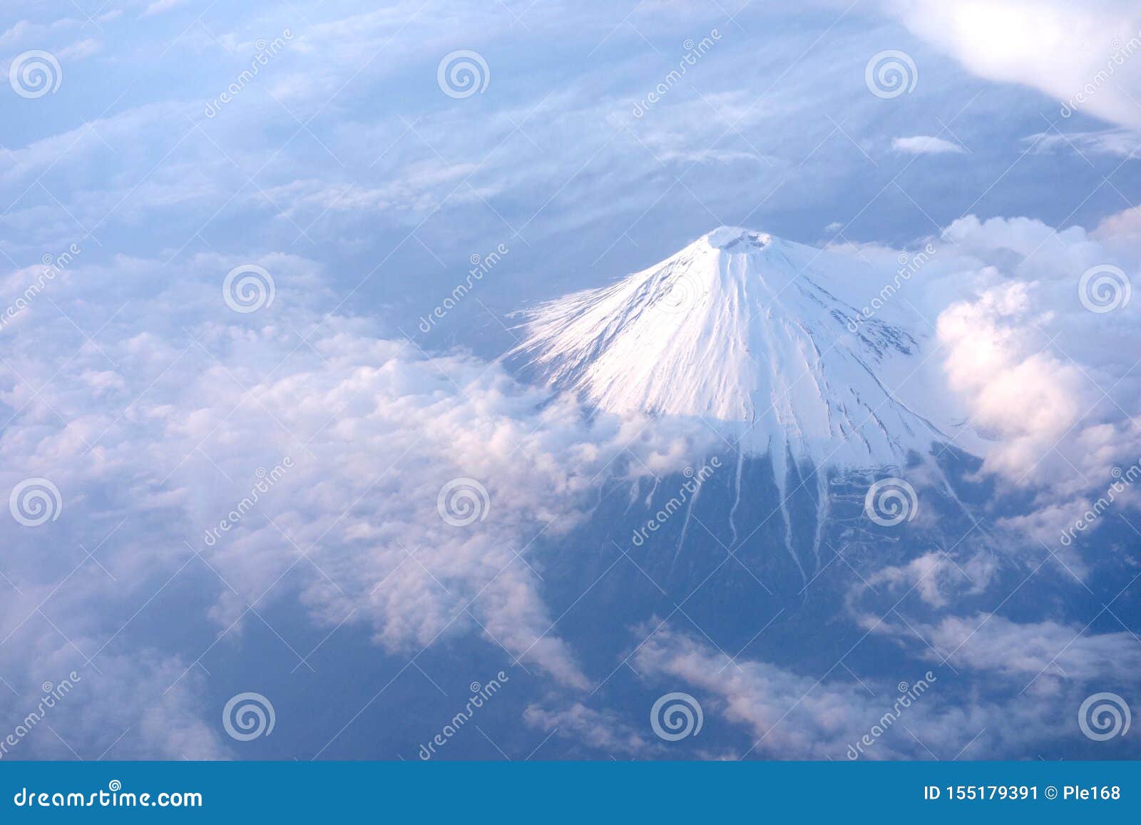Top View. Beautiful Mt Fuji Sky View Form Airplane. Wonderful Image ...