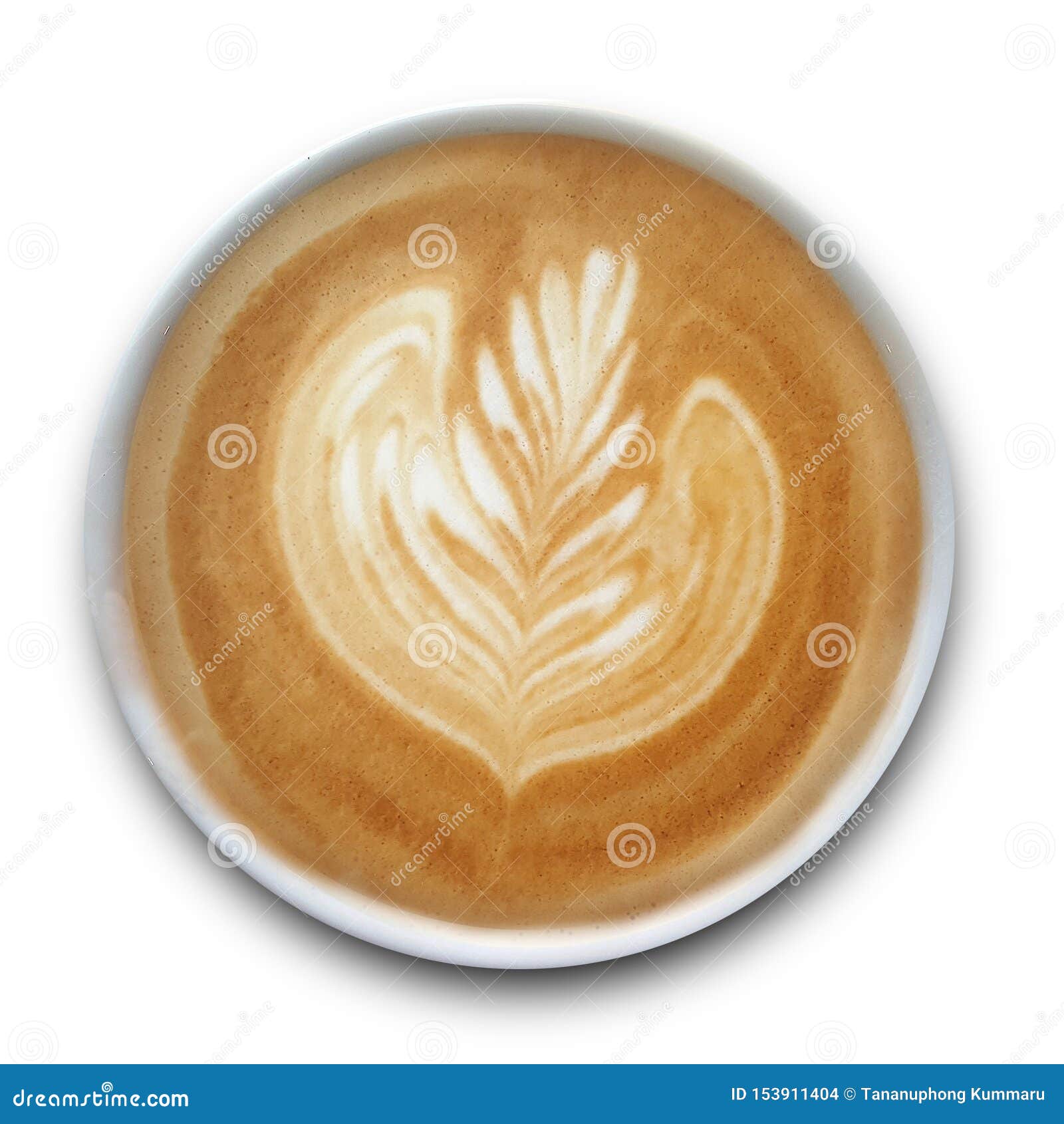 Top View of a Mug of Latte Art Coffee. Stock Photo - Image of morning