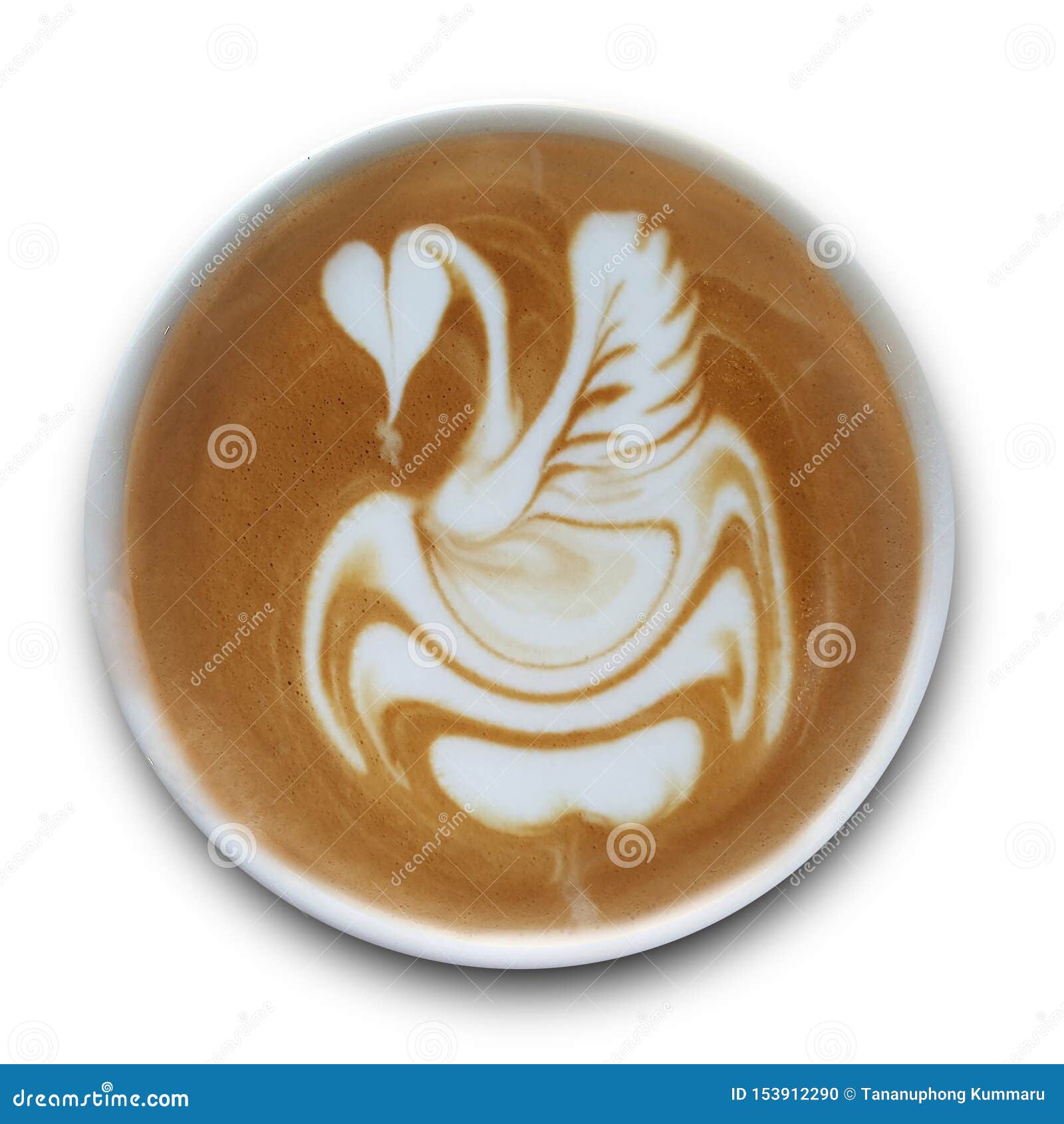 Top View of a Mug of Latte Art Coffee. Stock Photo - Image of aroma