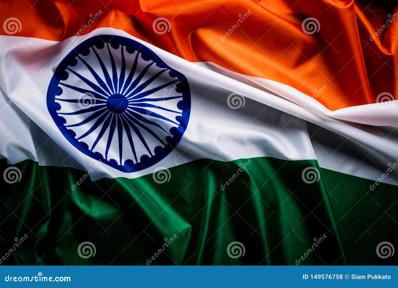 Top View of National Flag of India on Wooden Background. Indian Independence  Day Stock Photo - Image of close, background: 149576758