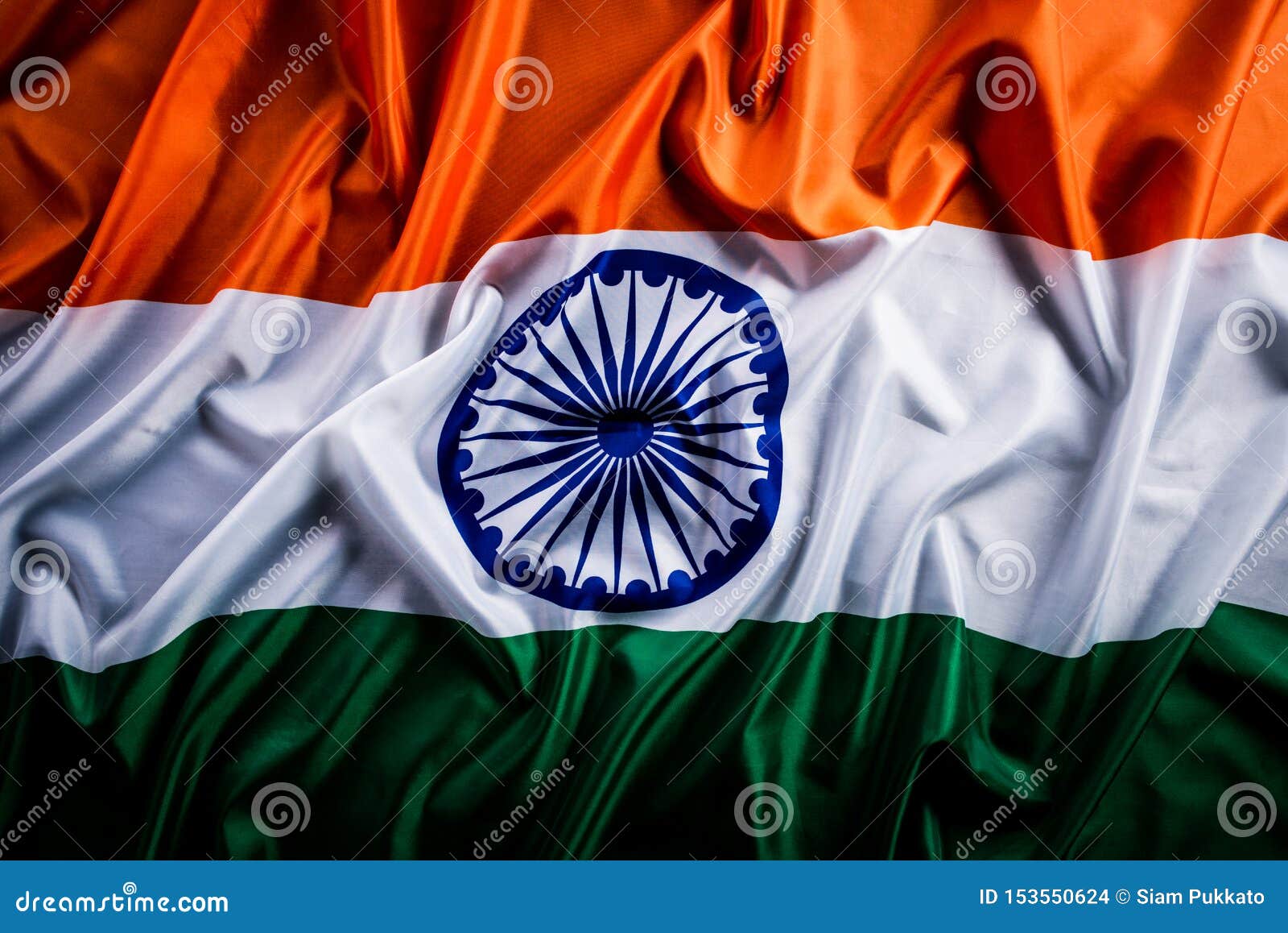 Top View of National Flag of India on Wooden Background. Indian ...
