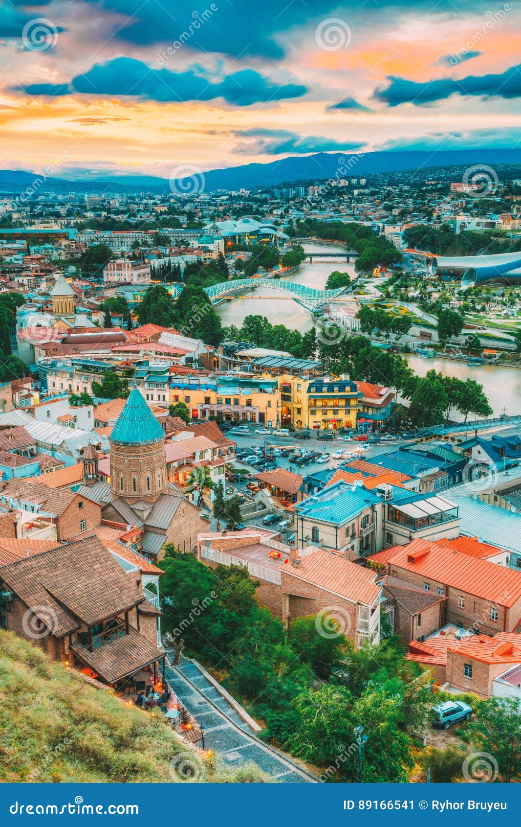 Wallpaper Georgia, backlight, architecture, panorama, the city, lights,  capital, night, lights, Tbilisi, building images for desktop, section город  - download