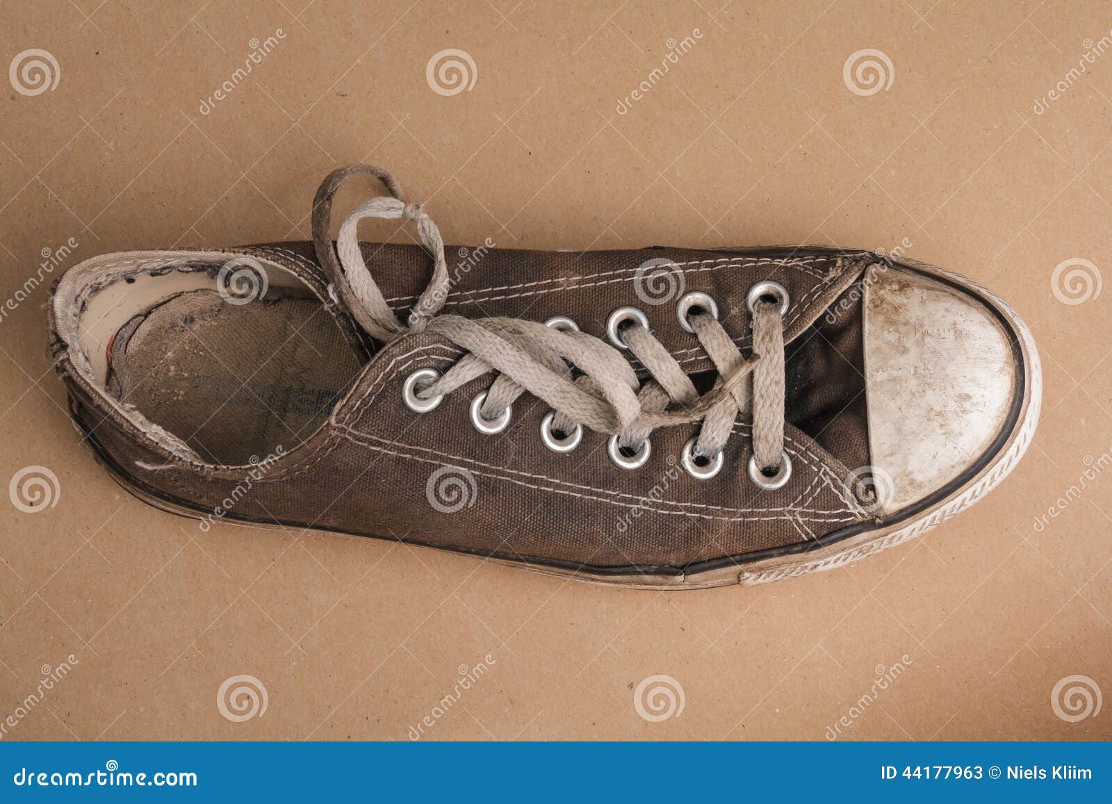 Top View of Old Tennis Shoe Stock Image - Image of rugged, brown: 44177963