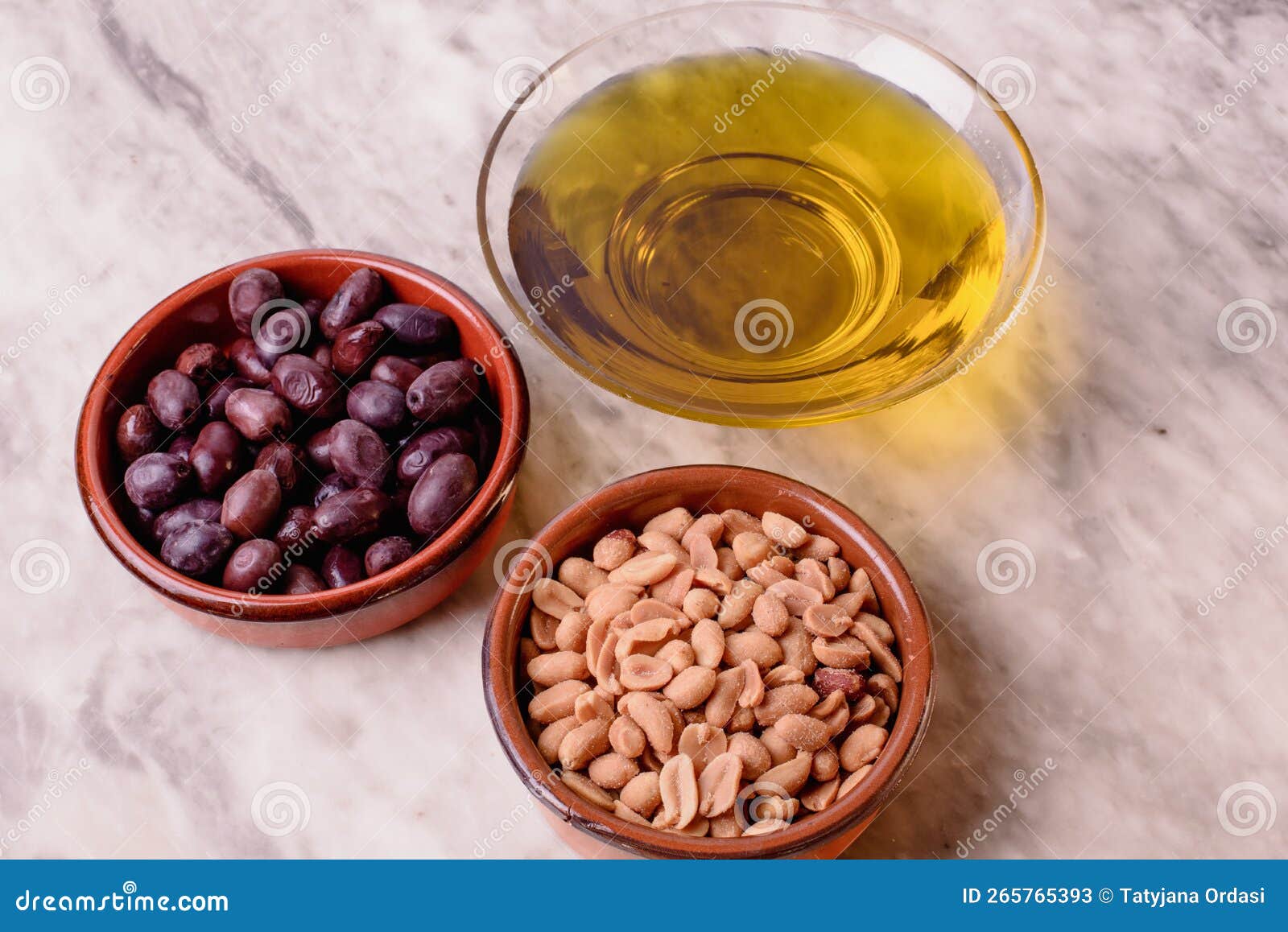 Top View of Olive Oil, Olives and Peanuts Stock Image Image of lunch