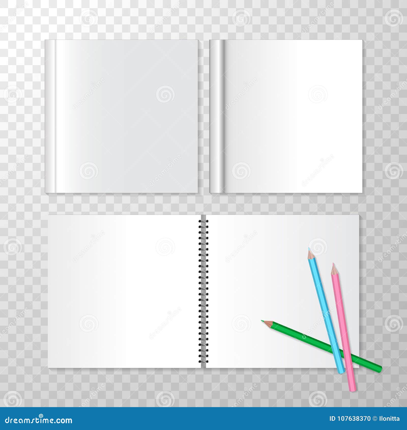 Blank realistic spiral notebook with lined opened pages. Portrait  orientation. Stock Vector by ©Kasheev 121933706