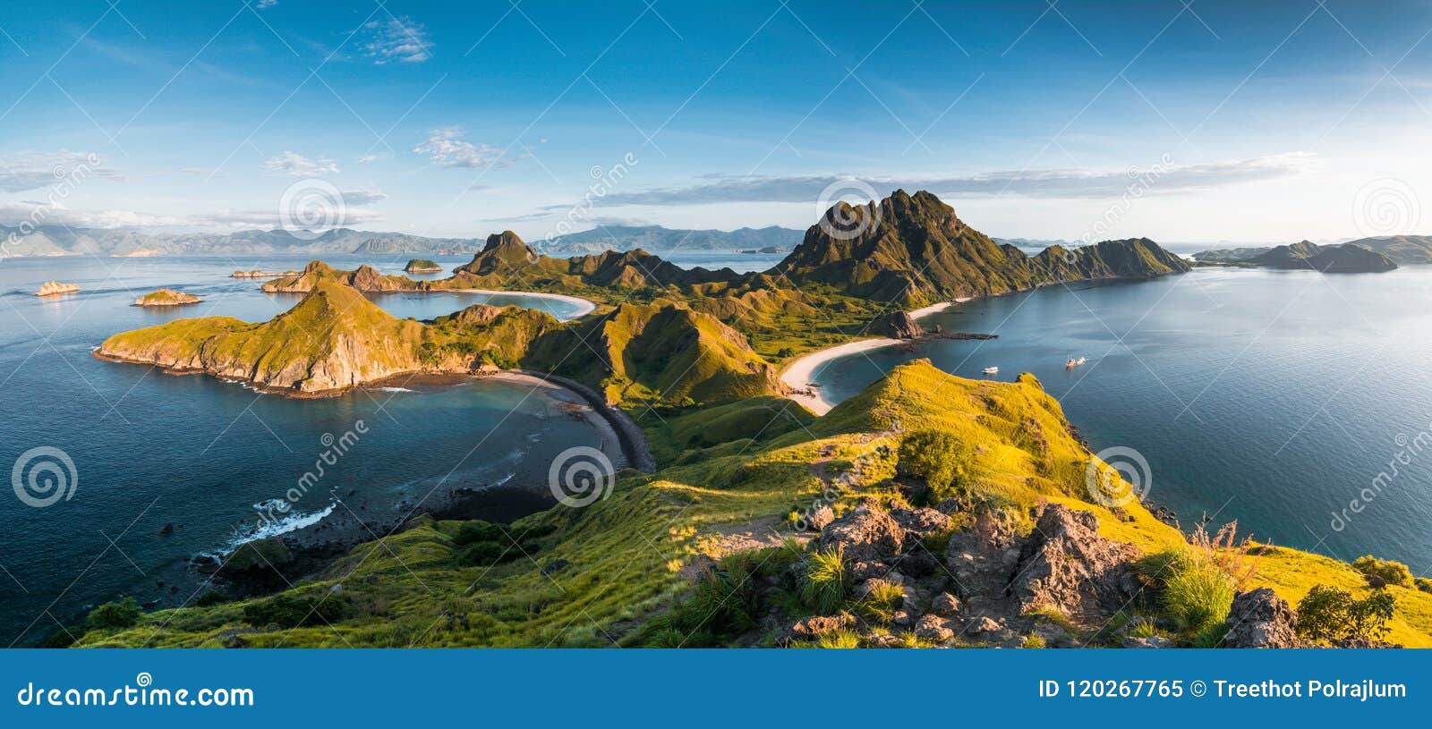 top view of padar island in a morning from komodo island