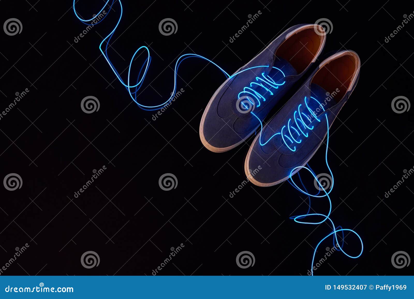 Download Top View Of A Pair Of Suede Sneakers With Neon Laces On ...