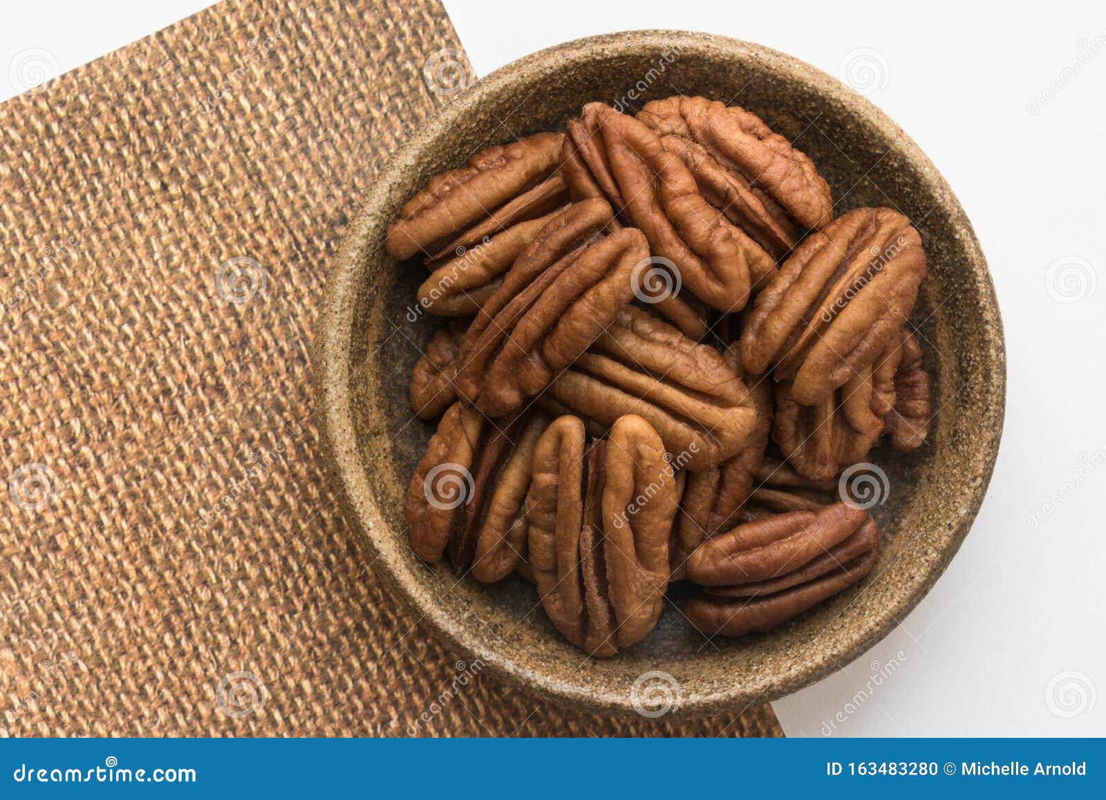 Pecan Halves in a Bowl stock photo. Image of space, view 163483280