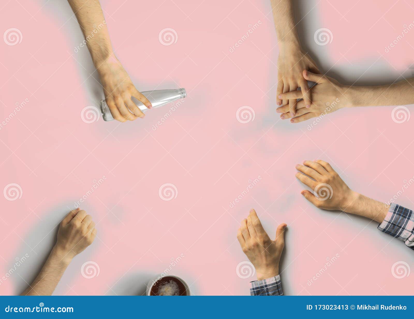 A Top View Of People Play The Spin Bottle Game On The Party Having Fun 