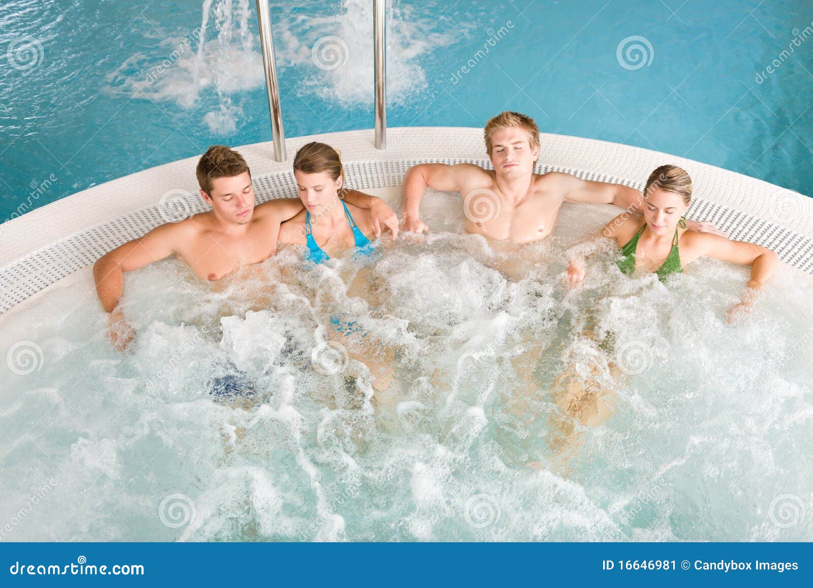 Top View People Relax In Hot Tub Stock Image Image 16646981