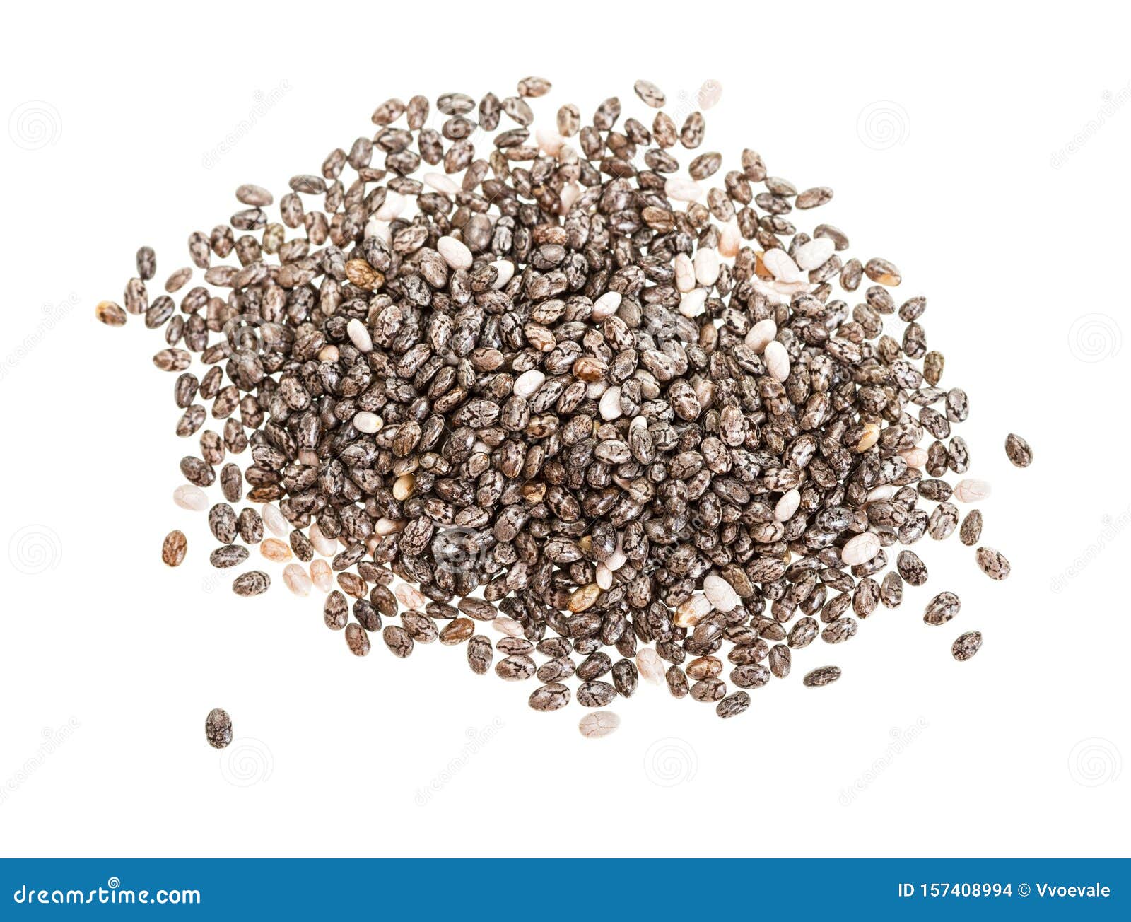 Top View of Pile of Chia Seeds Isolated on White Stock Photo - Image of ...