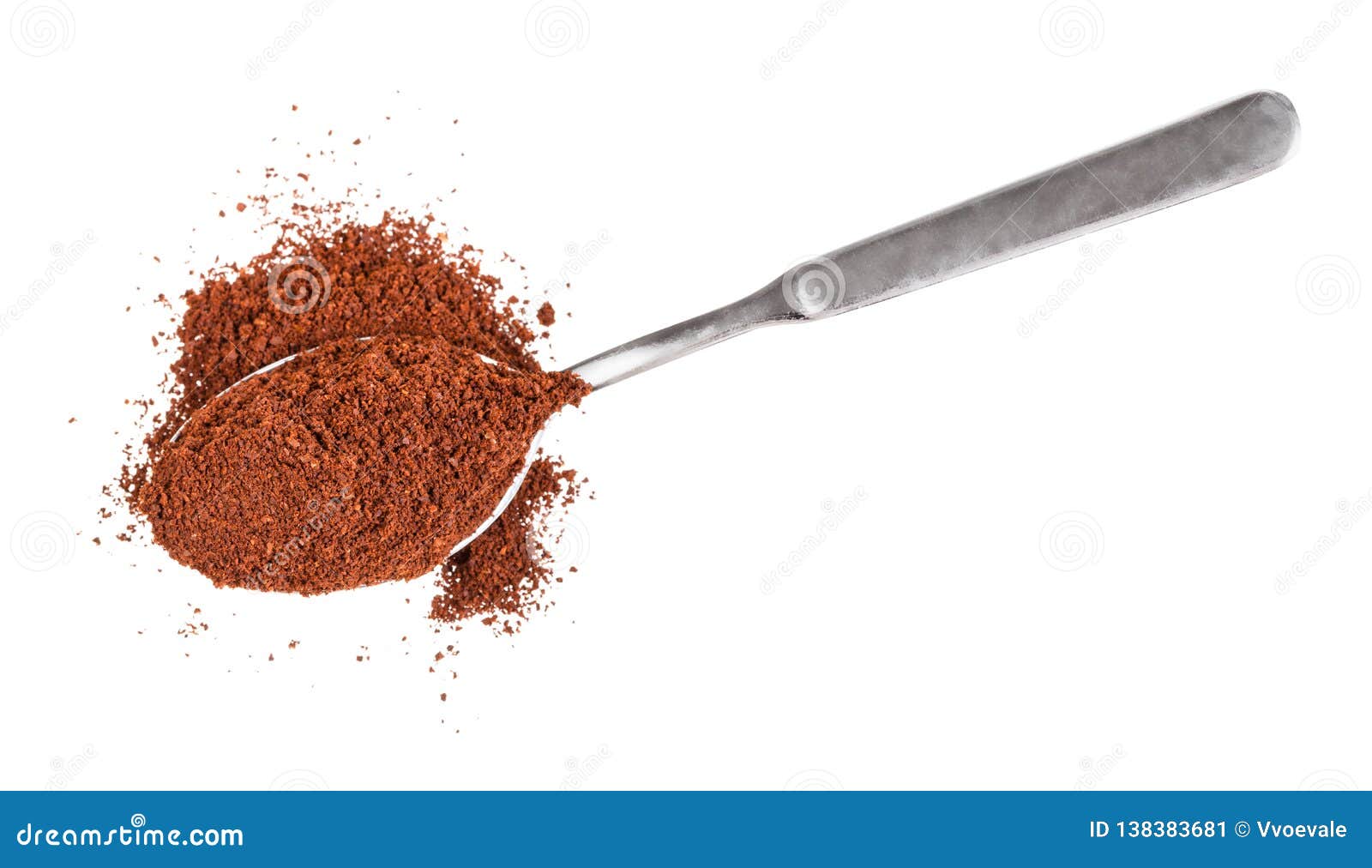 Top View of Pile of Freshly Ground Coffee in Spoon Stock Image Image