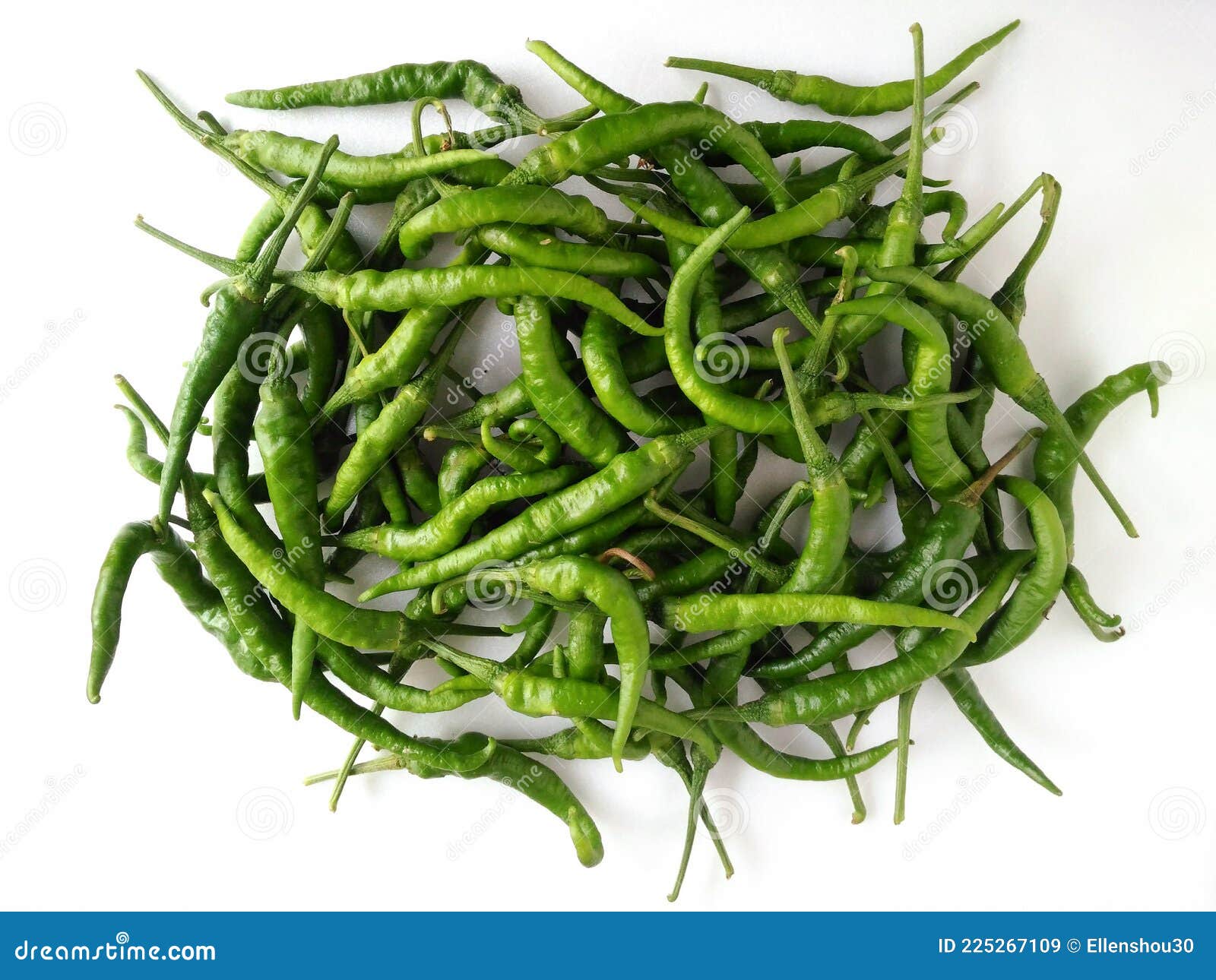 Top View of a Pile of Raw Green Sweet Chili Chilli, Chili Pepper