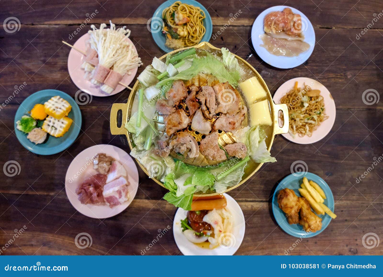 Pork on a hot plate stock image. Image of gourmet, fresh 103038581