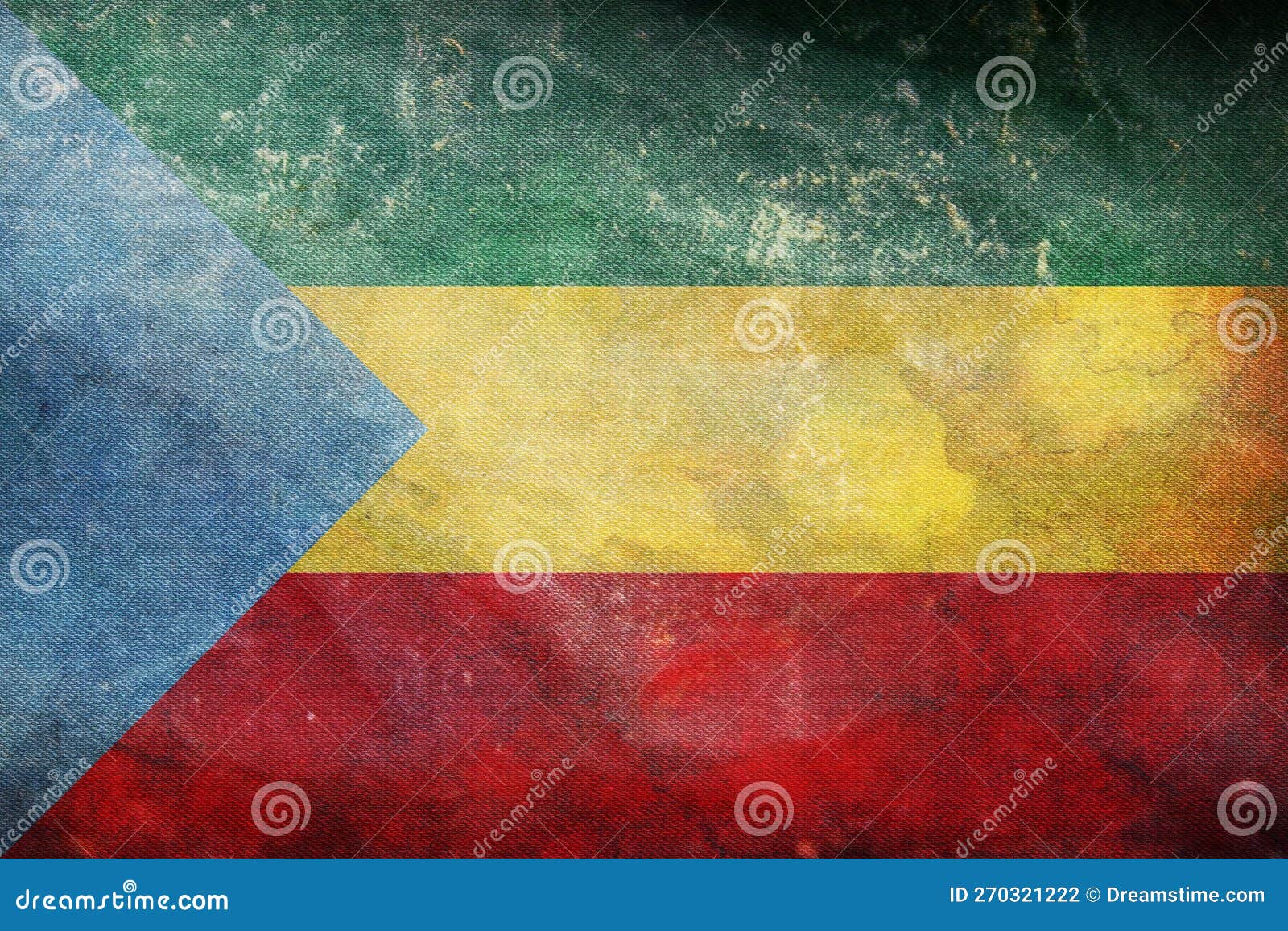 top view of retro flag pradera colombia with grunge texture. colombian patriot and travel concept. no flagpole. plane ,