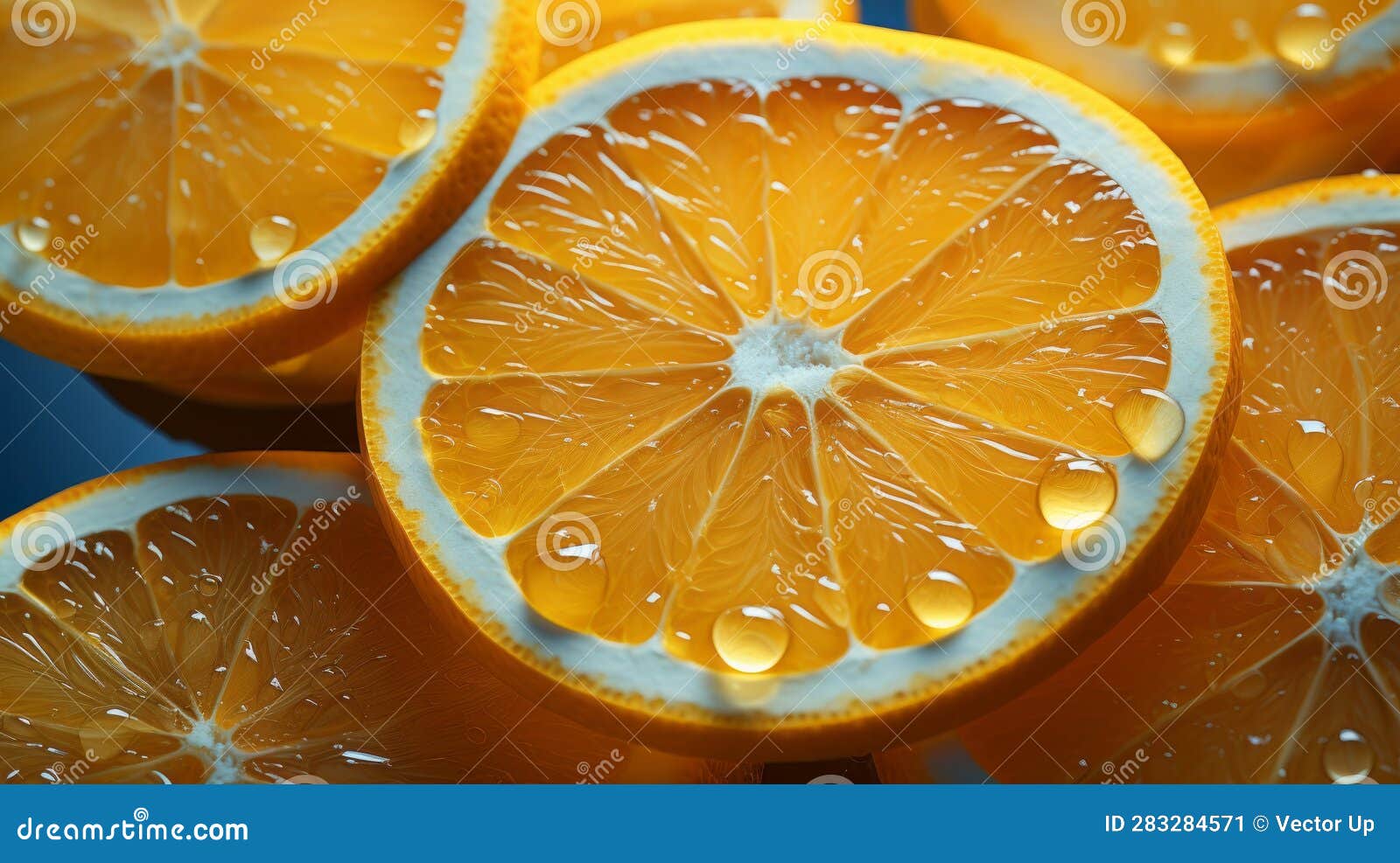 Top View of Ripe Orange Fruit Abstract Background. Generative AI. Stock