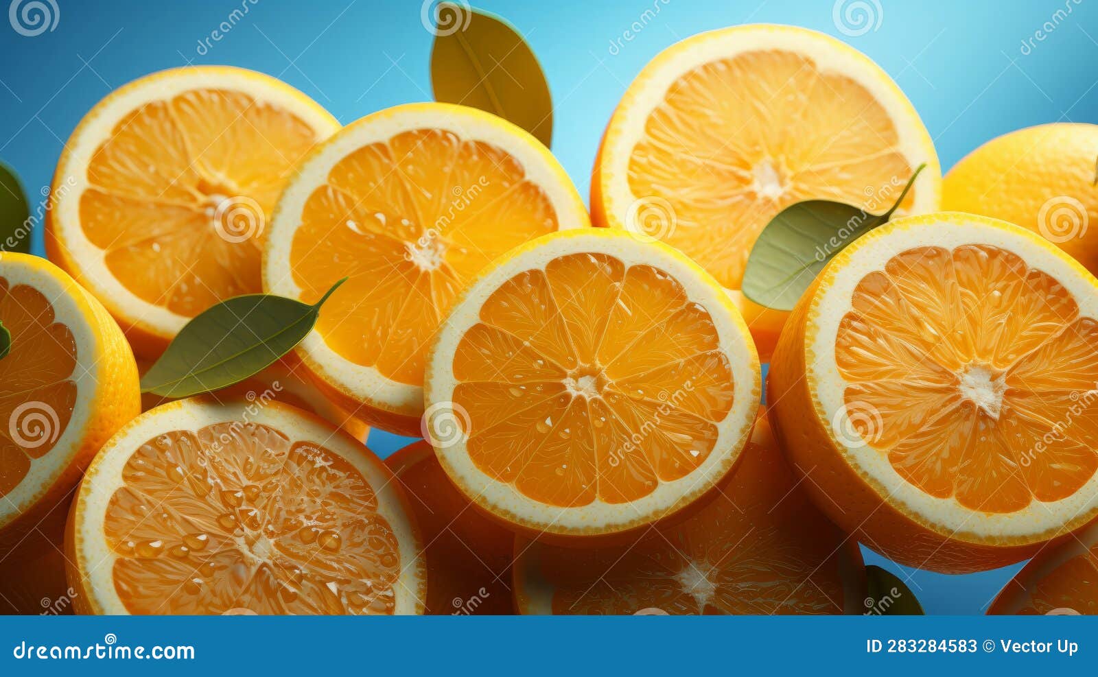 Top View of Ripe Orange Fruit Abstract Background. Generative AI. Stock