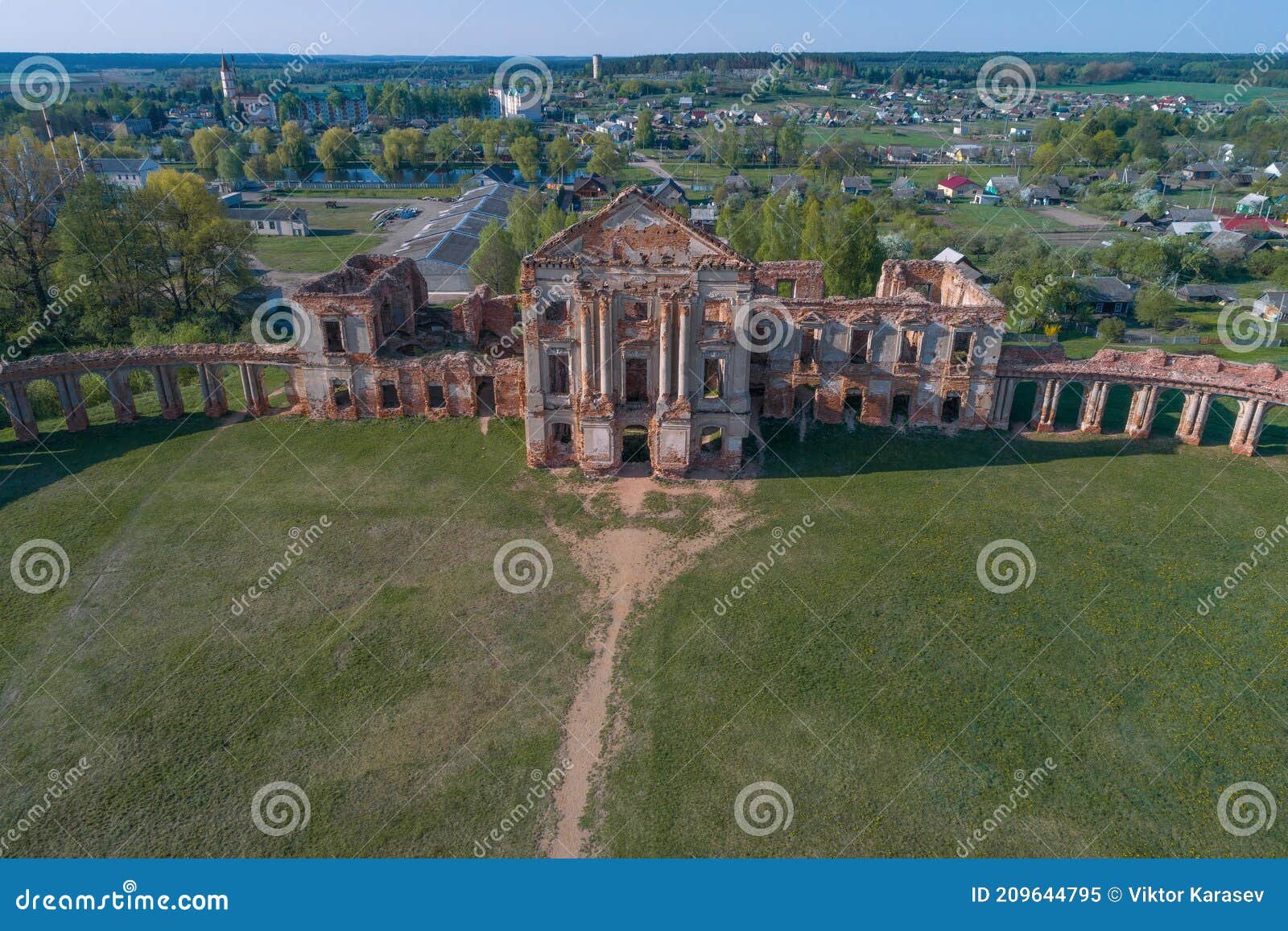 top view of the ruins of the palace of the sapieha princes