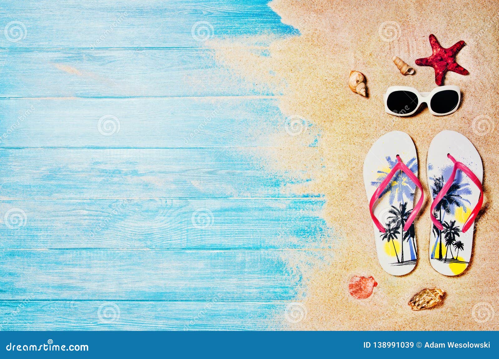 Top View Beach and Marine Planks. Background with Copy Space Stock ...