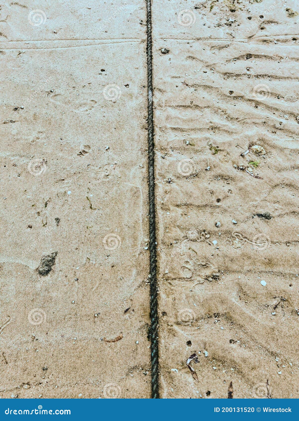 Top View Shot of a Rope on a Sand Stock Photo Image of shore, travel 200131520