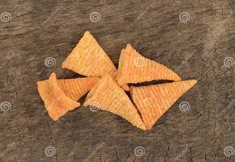 Cheese Flavored Cone Shaped Corn Chips on a Board Stock Photo Image of view, fattening 103490116