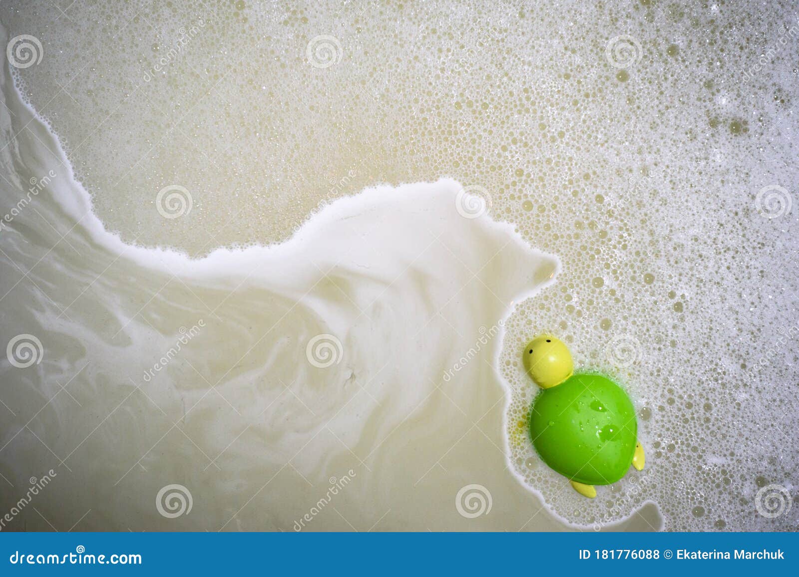 Top View of Soap Streaks with a Floating Turtle Stock Photo Image of