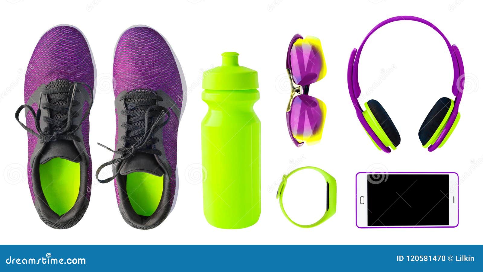 Running Shoes And Fitness Accessories Stock Photo - Image of shoes, background: 120581470