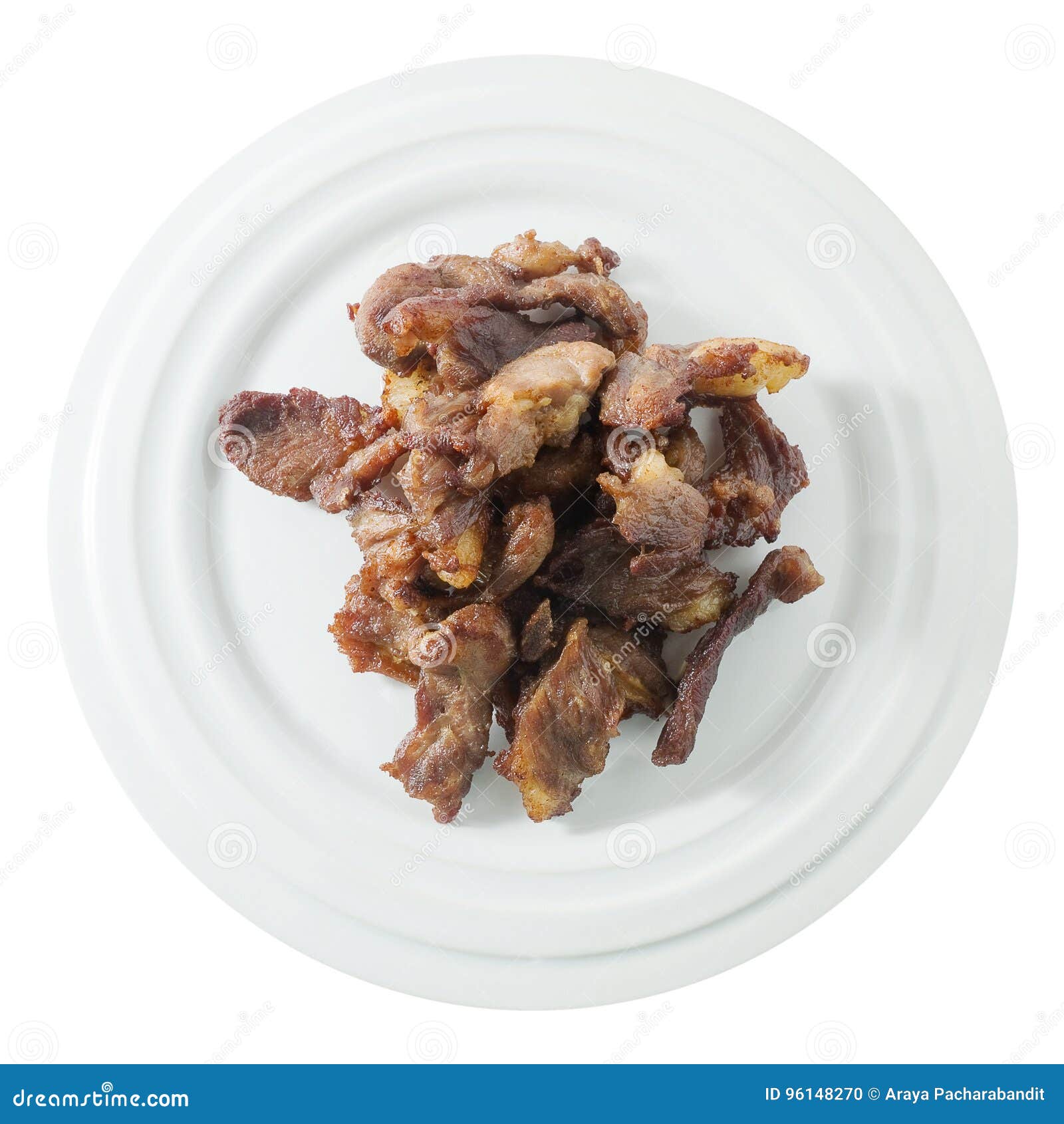 Top View of Thai Beef Jerky or Deep Fried Beef Stock Photo Image of