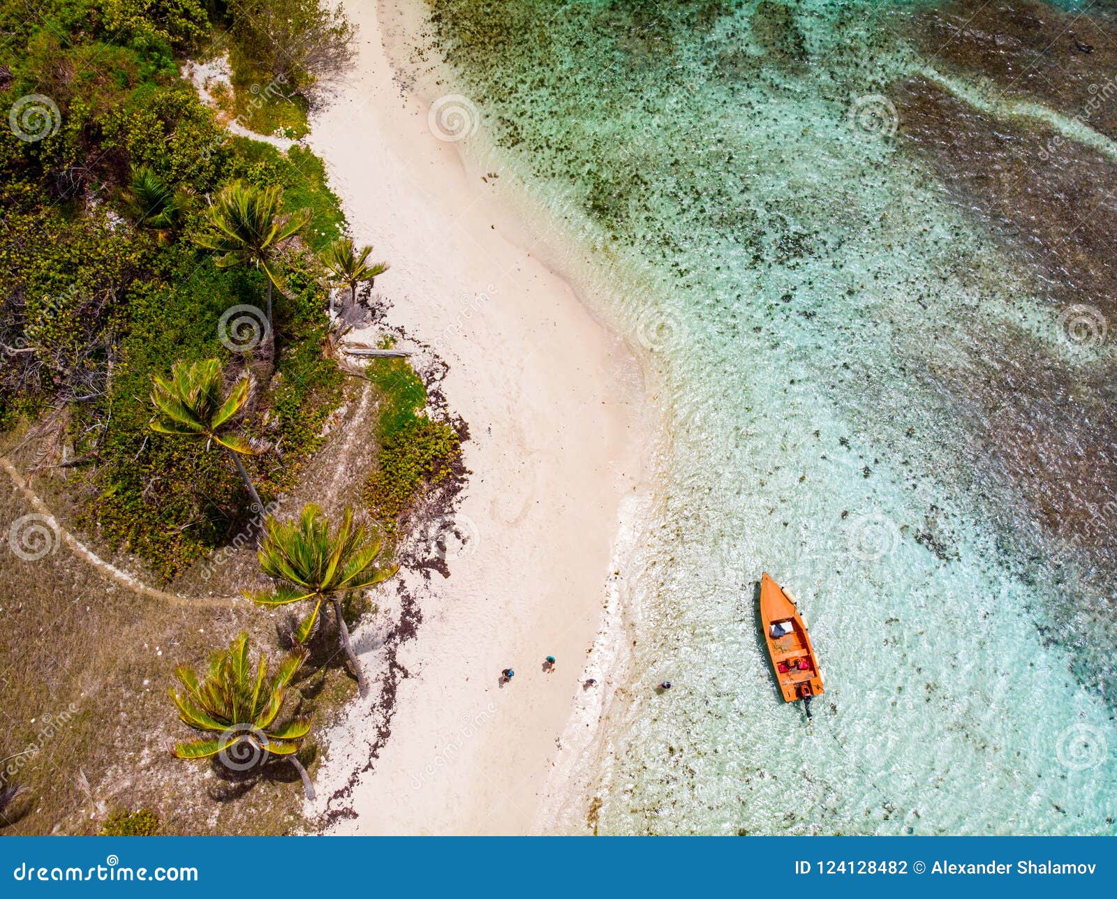 Top view of Tobago cays stock photo. Image of seascape - 124128482